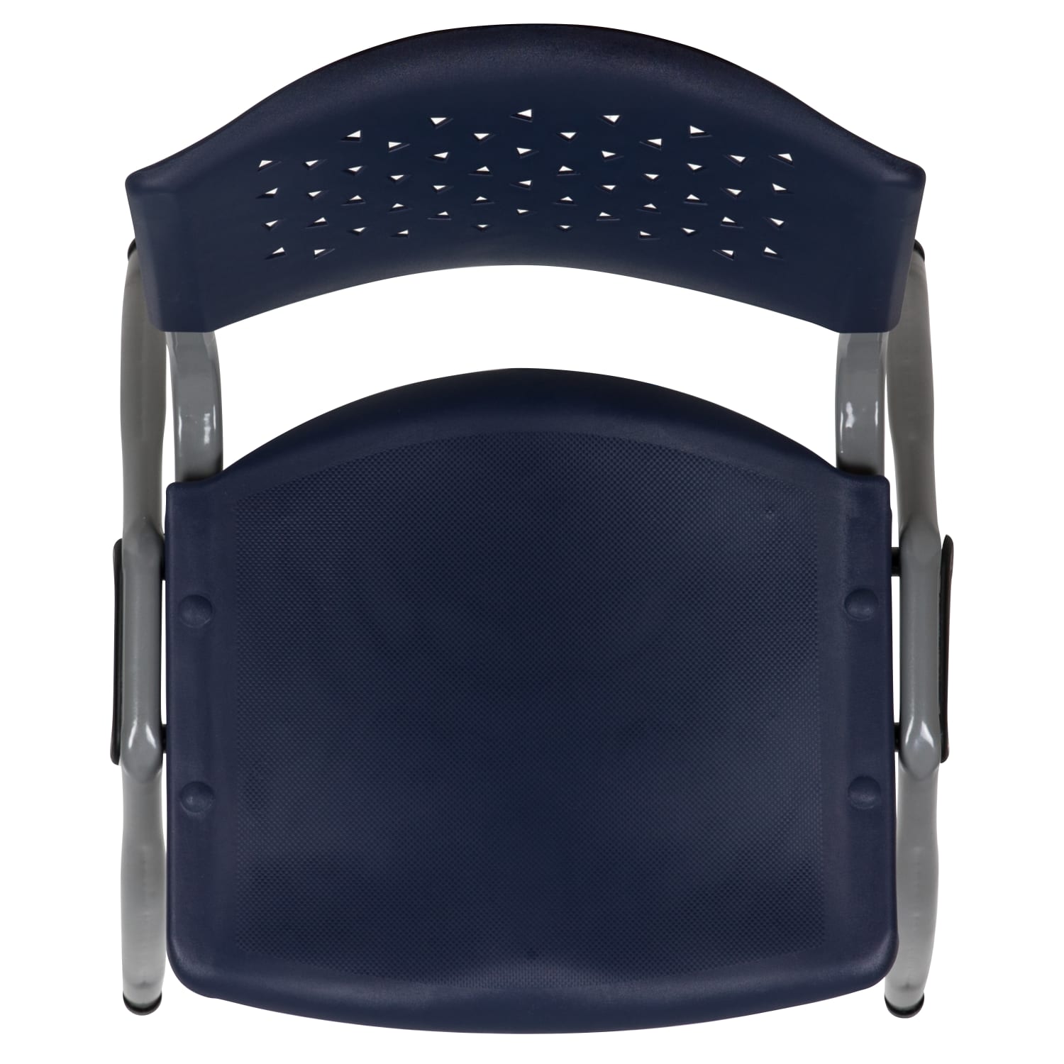 Flash Furniture HERCULES Series Plastic Stack Chair With Titanium Frame Navy PopularChairscom