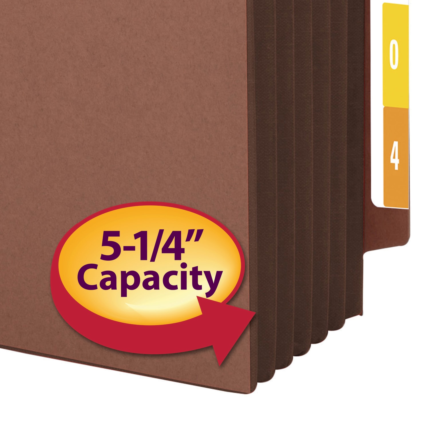 Smead Redrope Extra-Wide End-Tab File Pockets, Legal Size, 5 1/4in Expansion, 30% Recycled, Dark Brown, Box Of 10 - Image 5