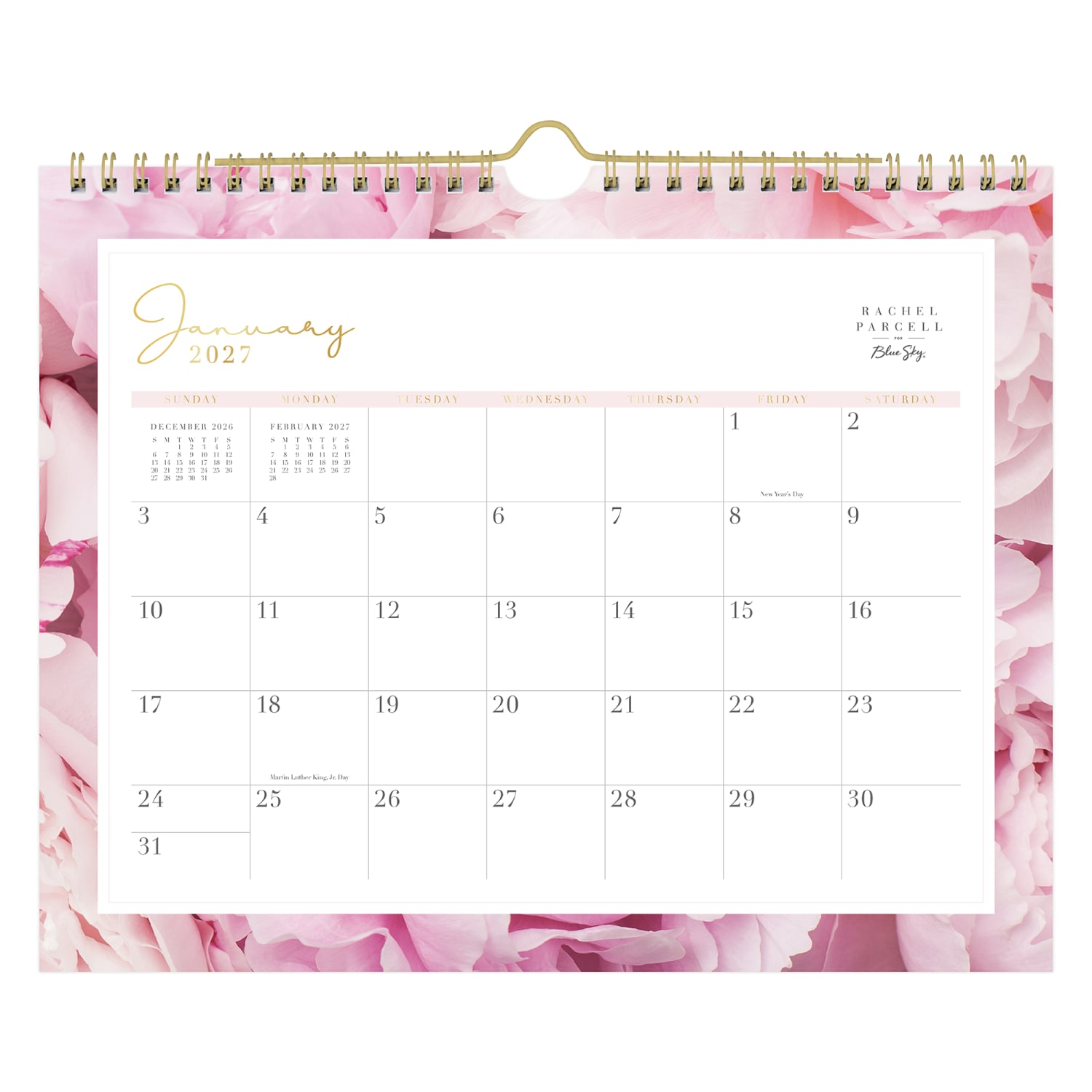 2027 Blue Sky Peony Monthly Wall Calendar, 11x8.75, 0%, Peony, Jan-Dec, RY27 - Image 3