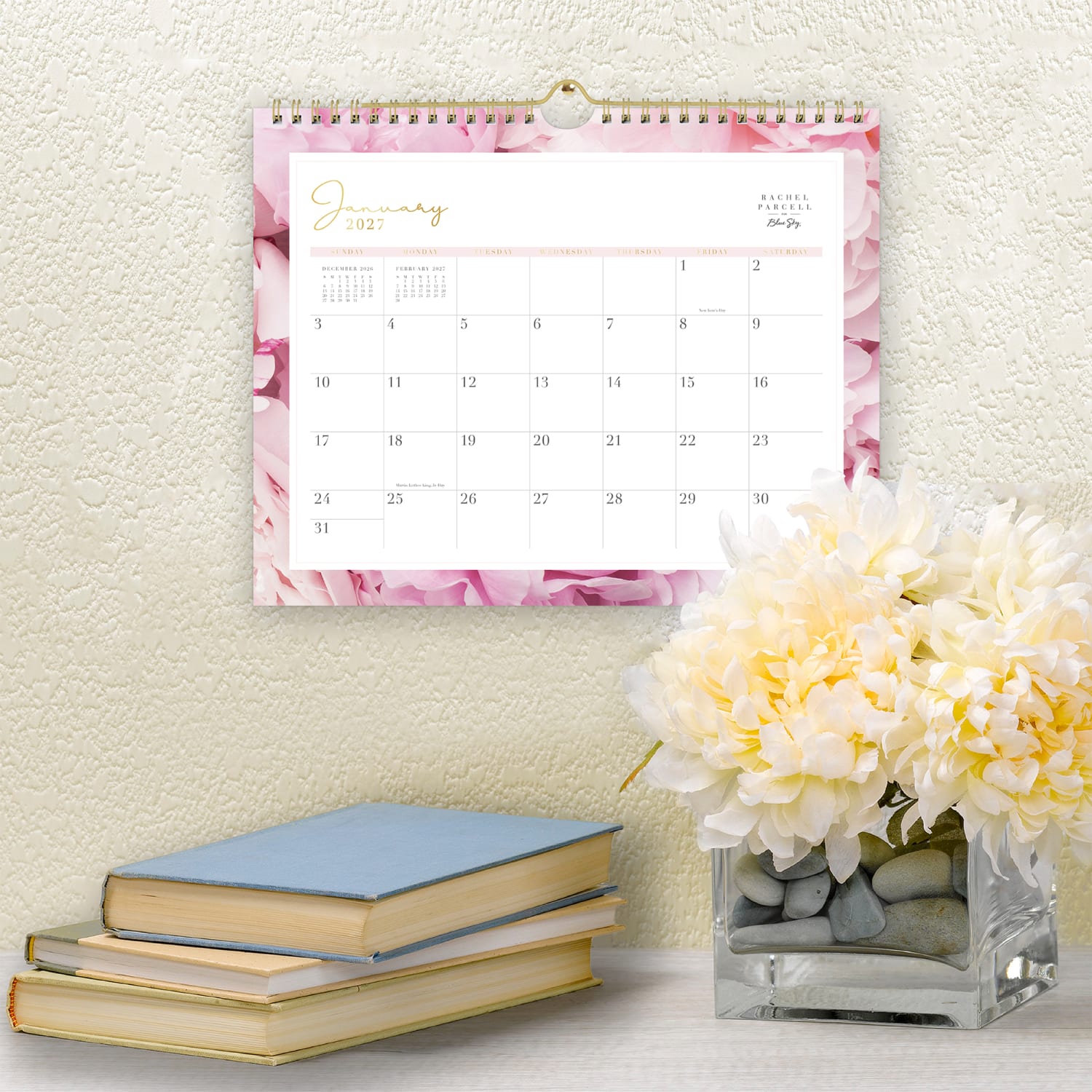 2027 Blue Sky Peony Monthly Wall Calendar, 11x8.75, 0%, Peony, Jan-Dec, RY27 - Image 5