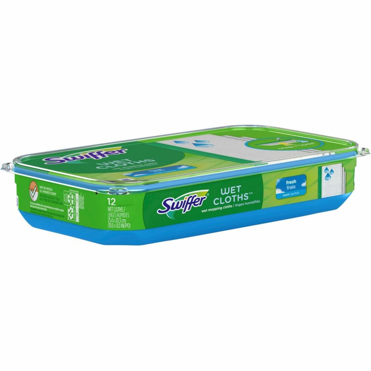 Swiffer Wet Refill Cloths, 8 x 10, Fresh Scent, White, 12/Box, 6 Boxes/Carton - Image 3