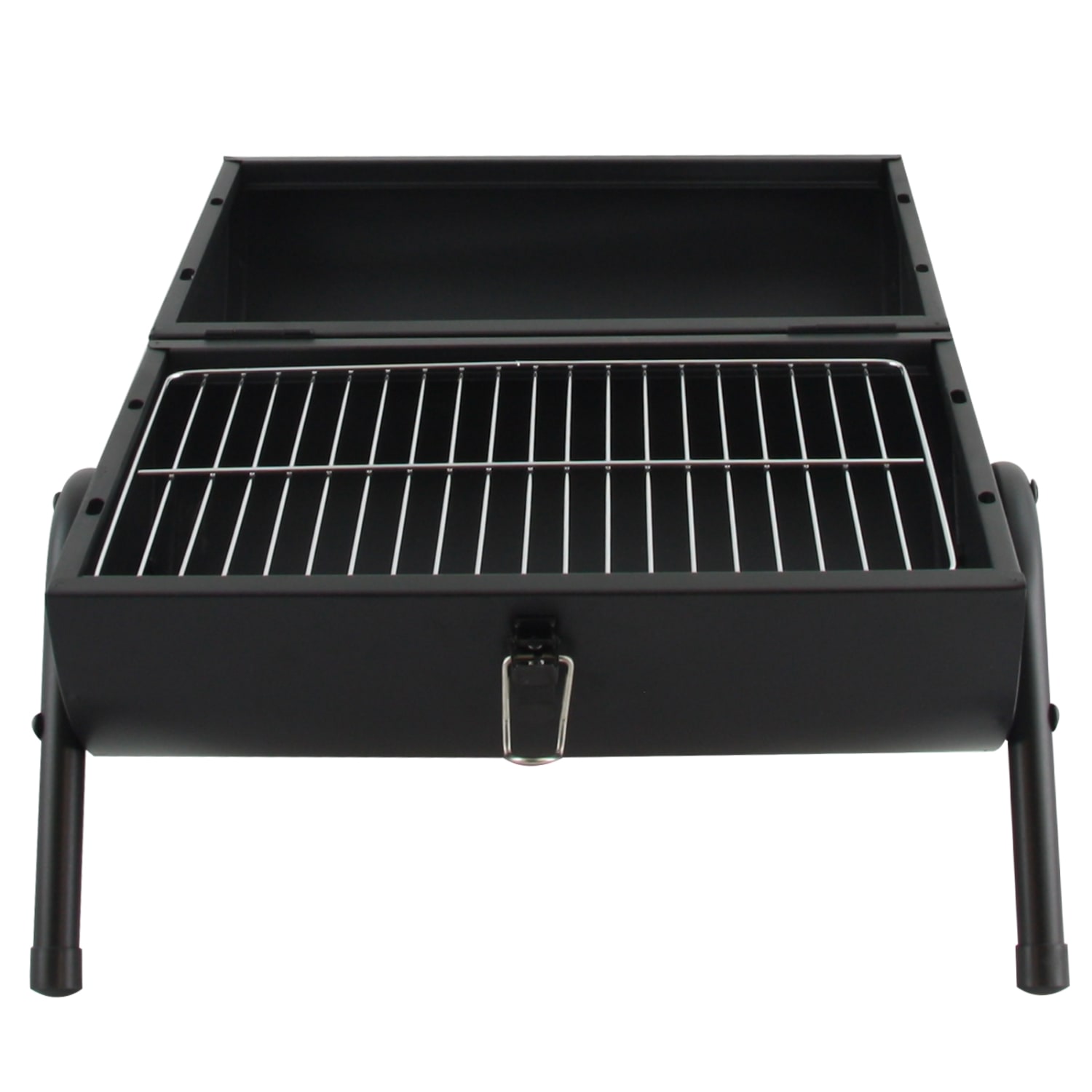 Gibson Home Delwin Carbon Steel Portable Barrel Charcoal BBQ Grill, 15inH x 14inW x 11inD, Black/Burgundy - Image 4