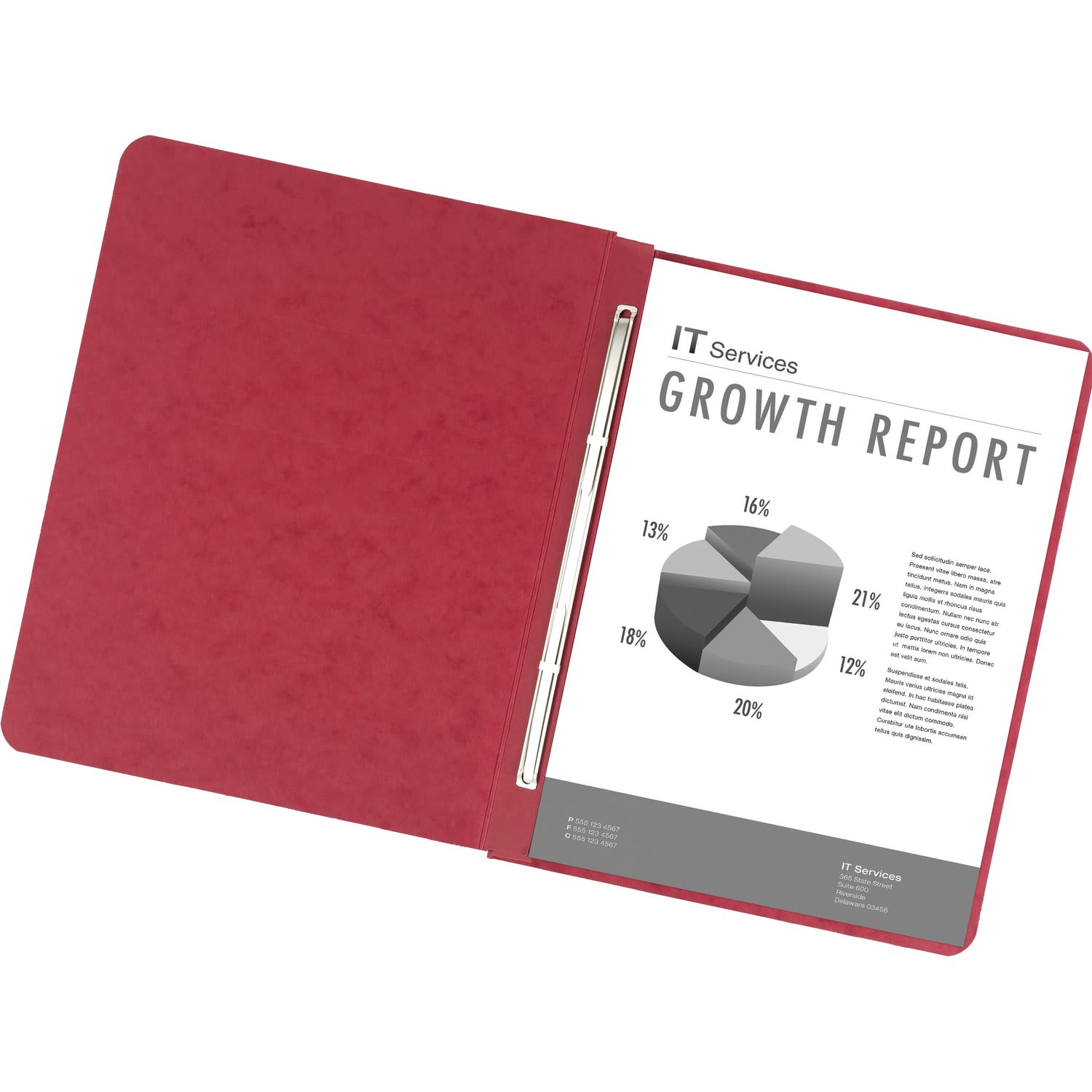 Office Depot Brand Pressboard Side-Bound Report Binders With Fasteners, Executive Red, 60% Recycled, Pack Of 10 - Image 4