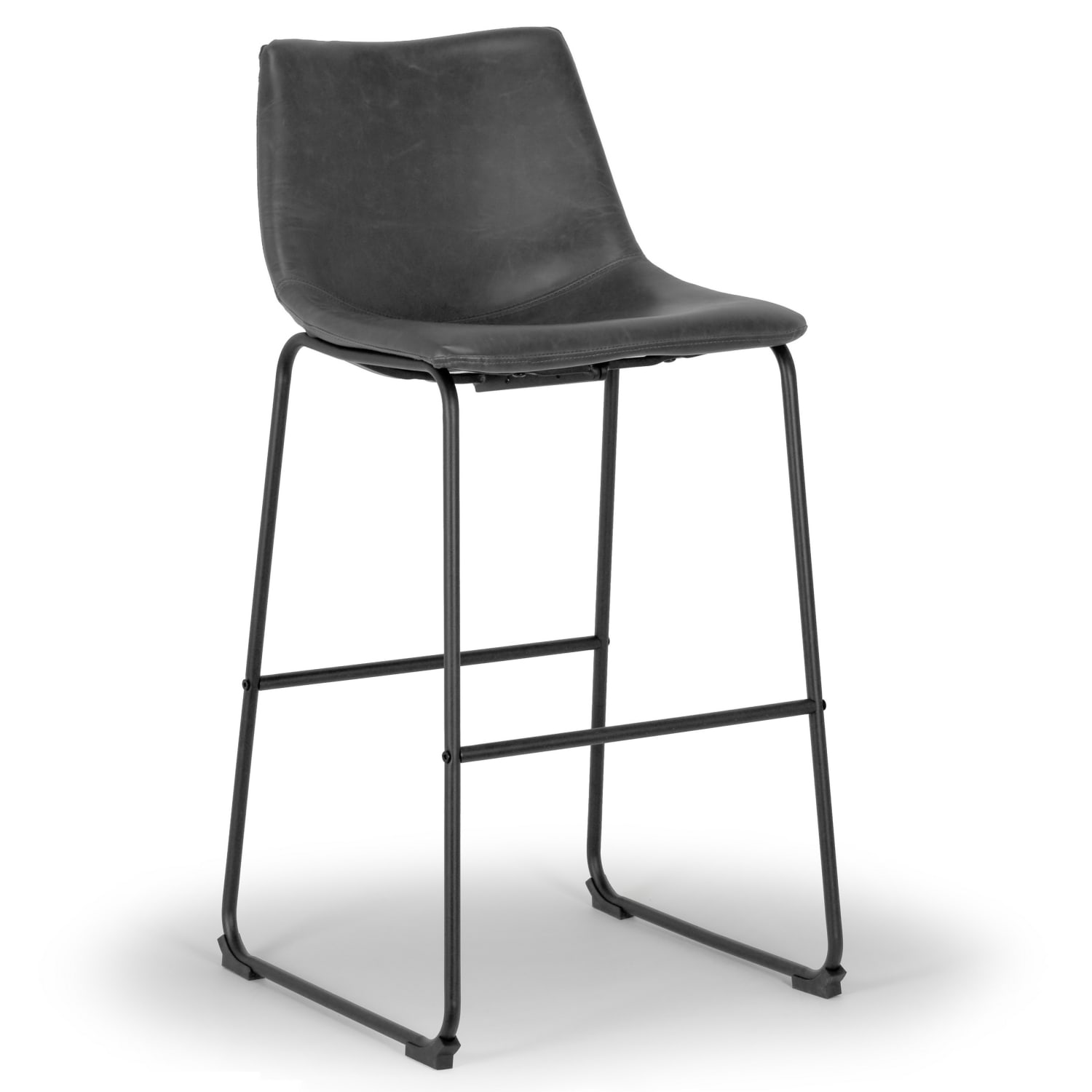 Glamour Home Adan Bar Stools, Vintage Gray/Black, Set Of 2 Stools - Image 4