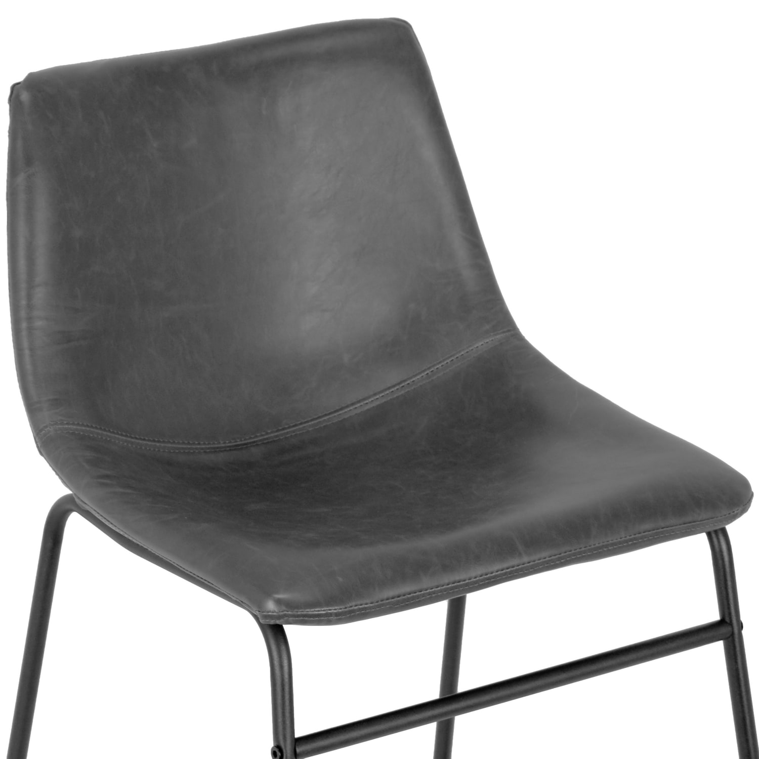 Glamour Home Adan Bar Stools, Vintage Gray/Black, Set Of 2 Stools - Image 7