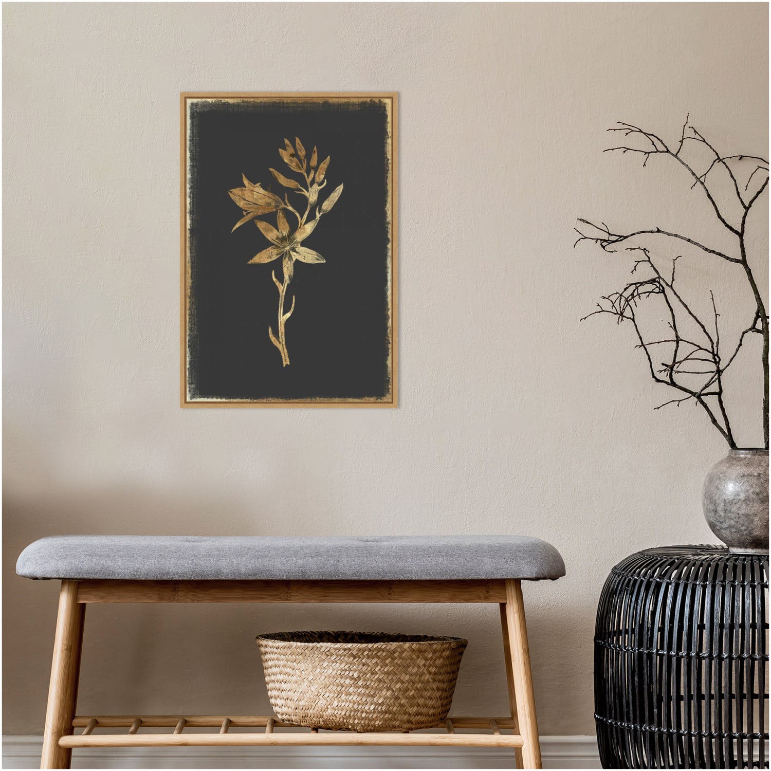 Amanti Art Carmass and Wild Hyacinth Flowers by PI Collection Framed Canvas Wall Art Print, 23inH x 16inW, Maple - Image 4