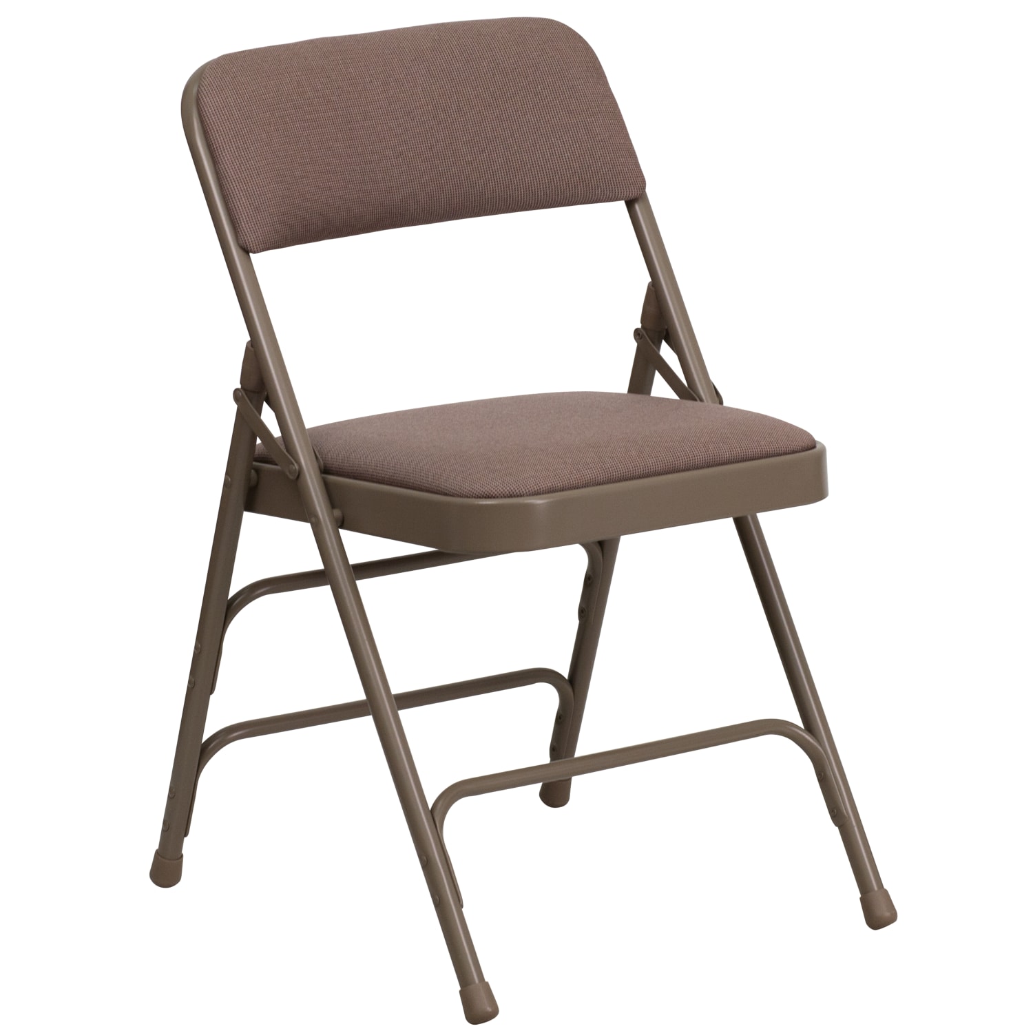 Flash Furniture HERCULES Curved Triple-Braced Metal Folding Chair, Fabric Upholstered, Beige - Image 3