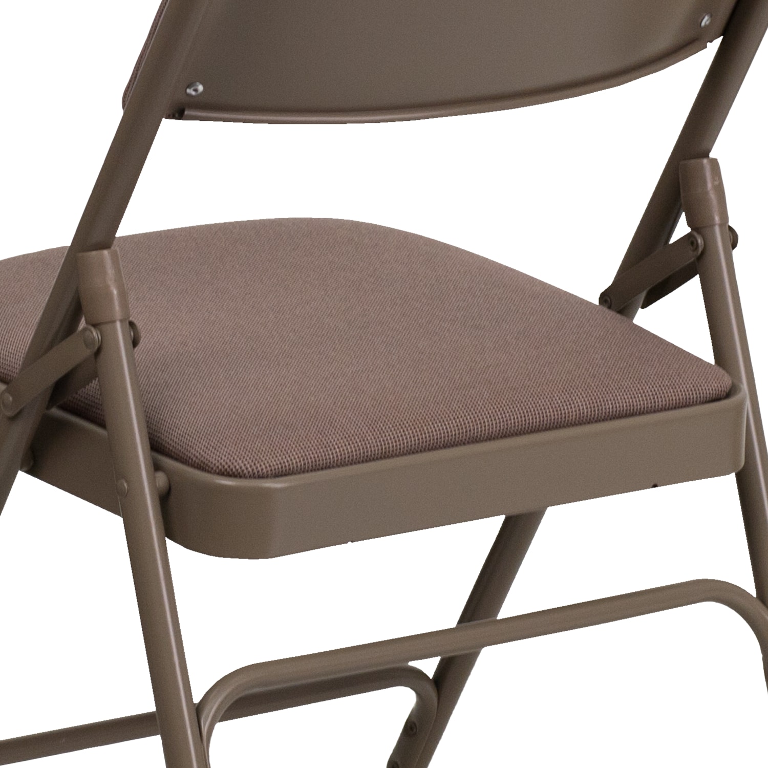 Flash Furniture HERCULES Curved Triple Braced Metal Folding Chair Fabric Upholstered Beige PopularChairscom
