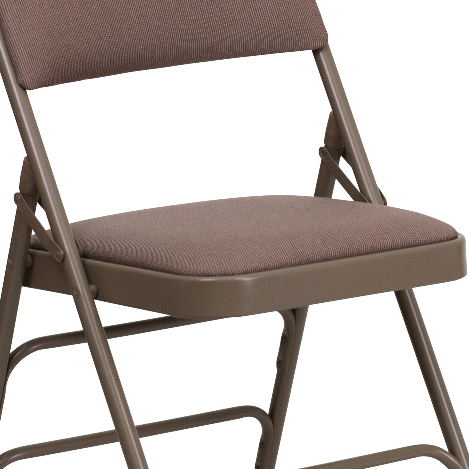 Flash Furniture HERCULES Curved Triple Braced Metal Folding Chair Fabric Upholstered Beige PopularChairscom