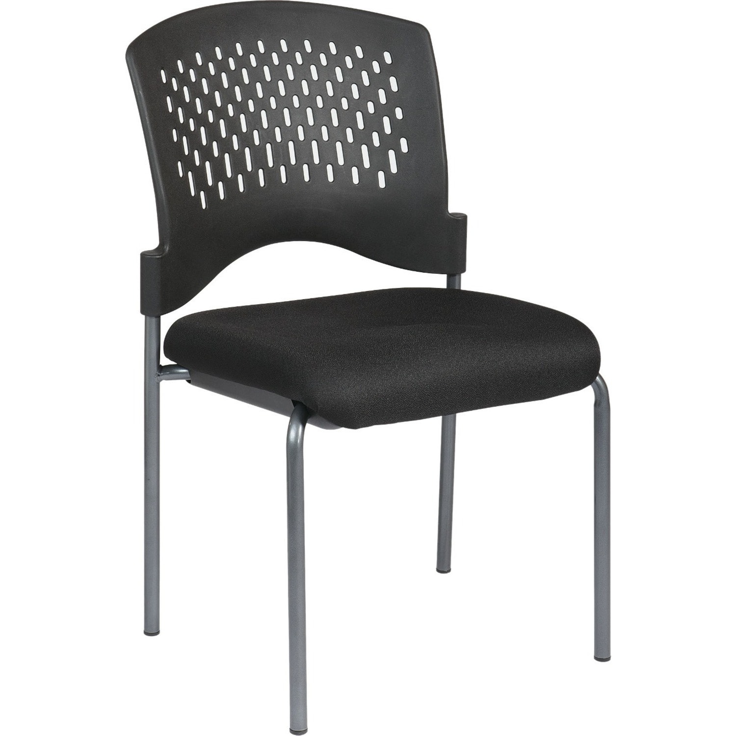 Office Star Pro Line II Plastic Stackable Guest Chair BlackTitanium PopularChairscom