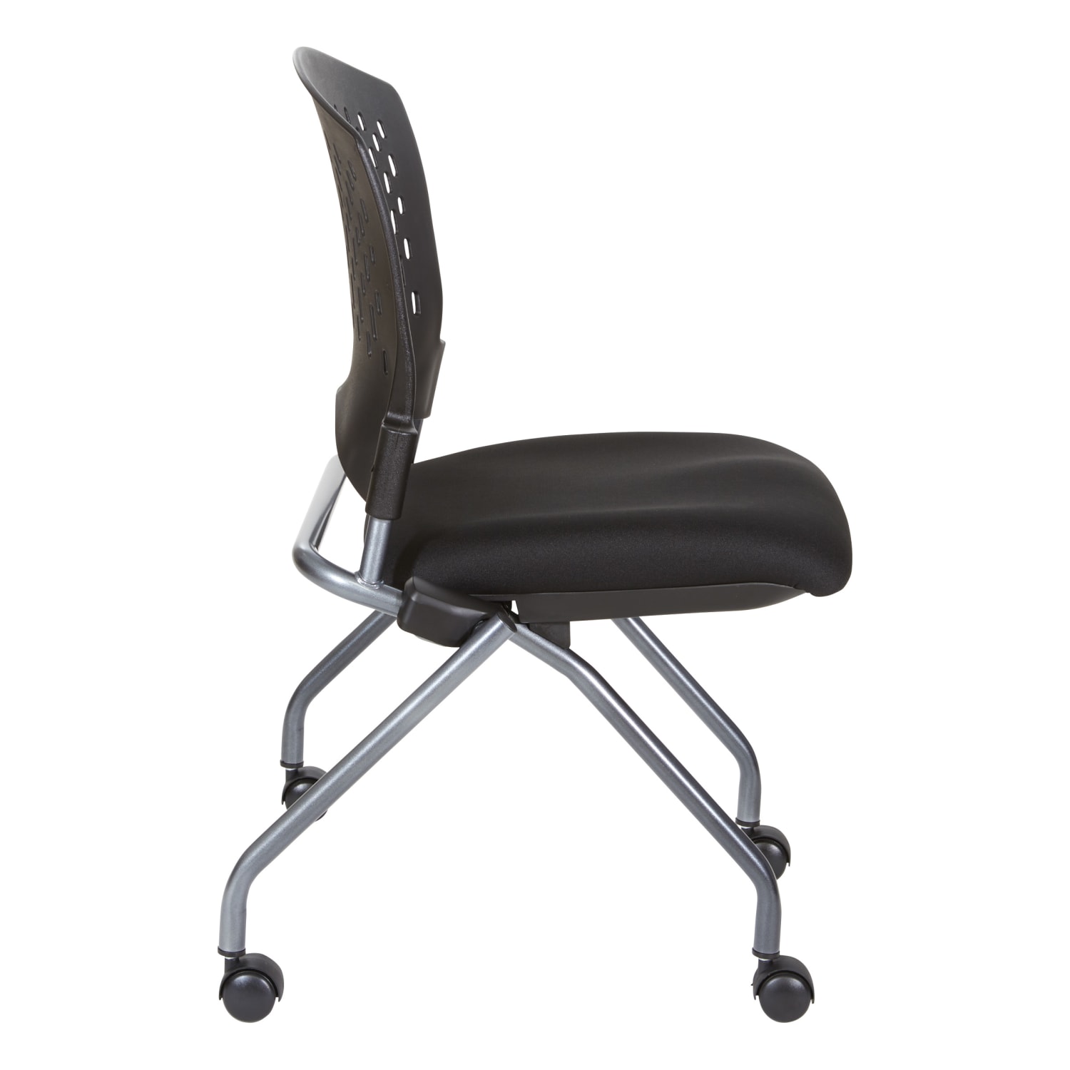 Office Star Folding Chair With Casters, Black - Image 4