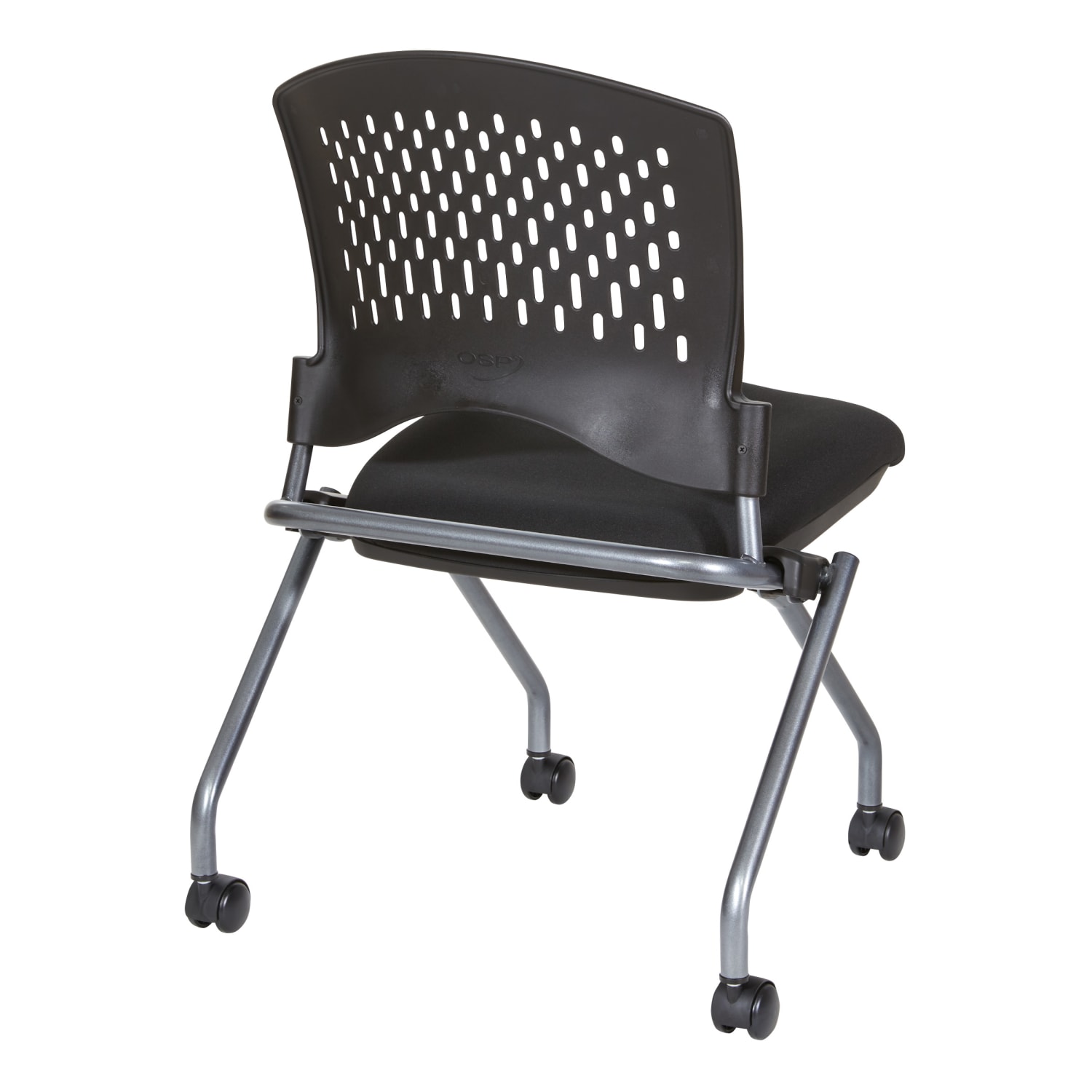 Office Star Folding Chair With Casters Black PopularChairscom