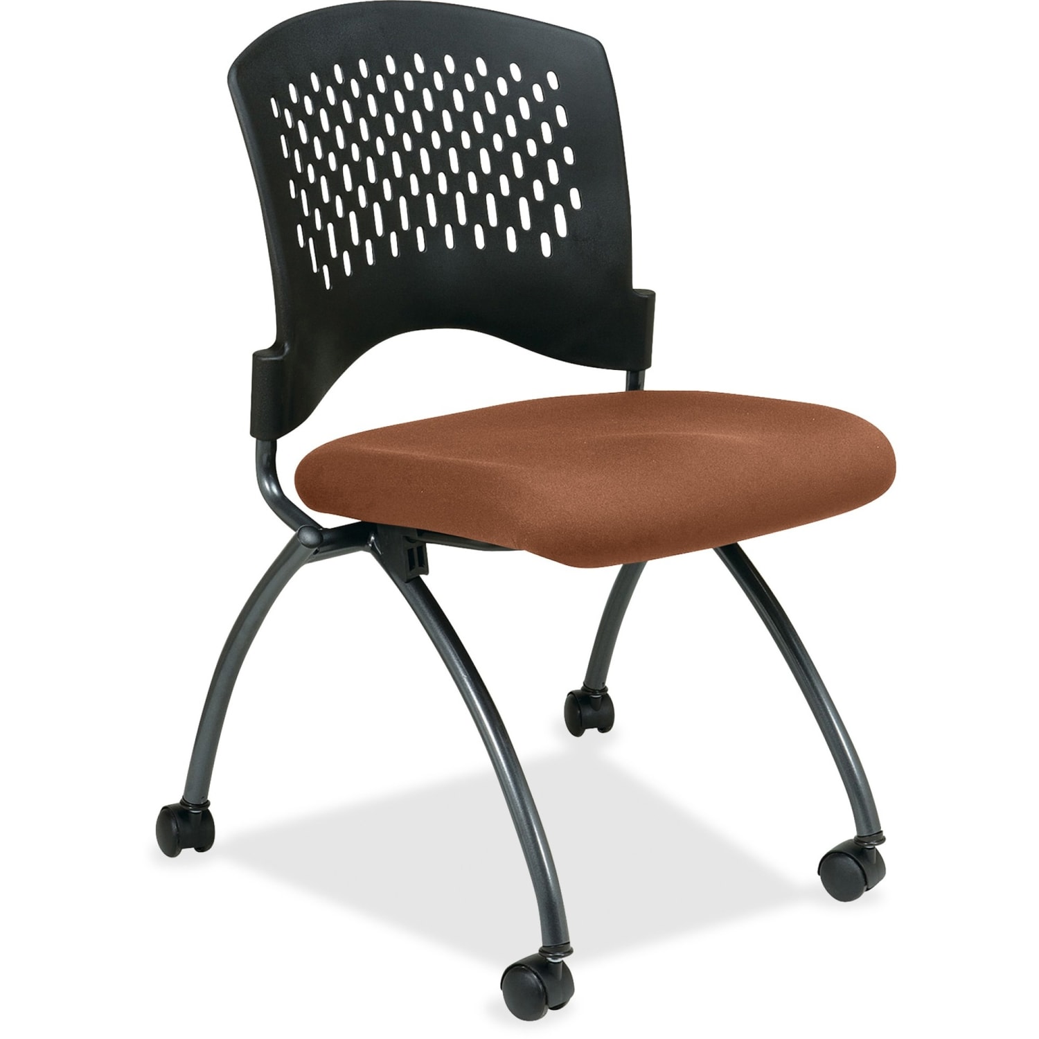 Office Star Folding Chair With Casters Black PopularChairscom