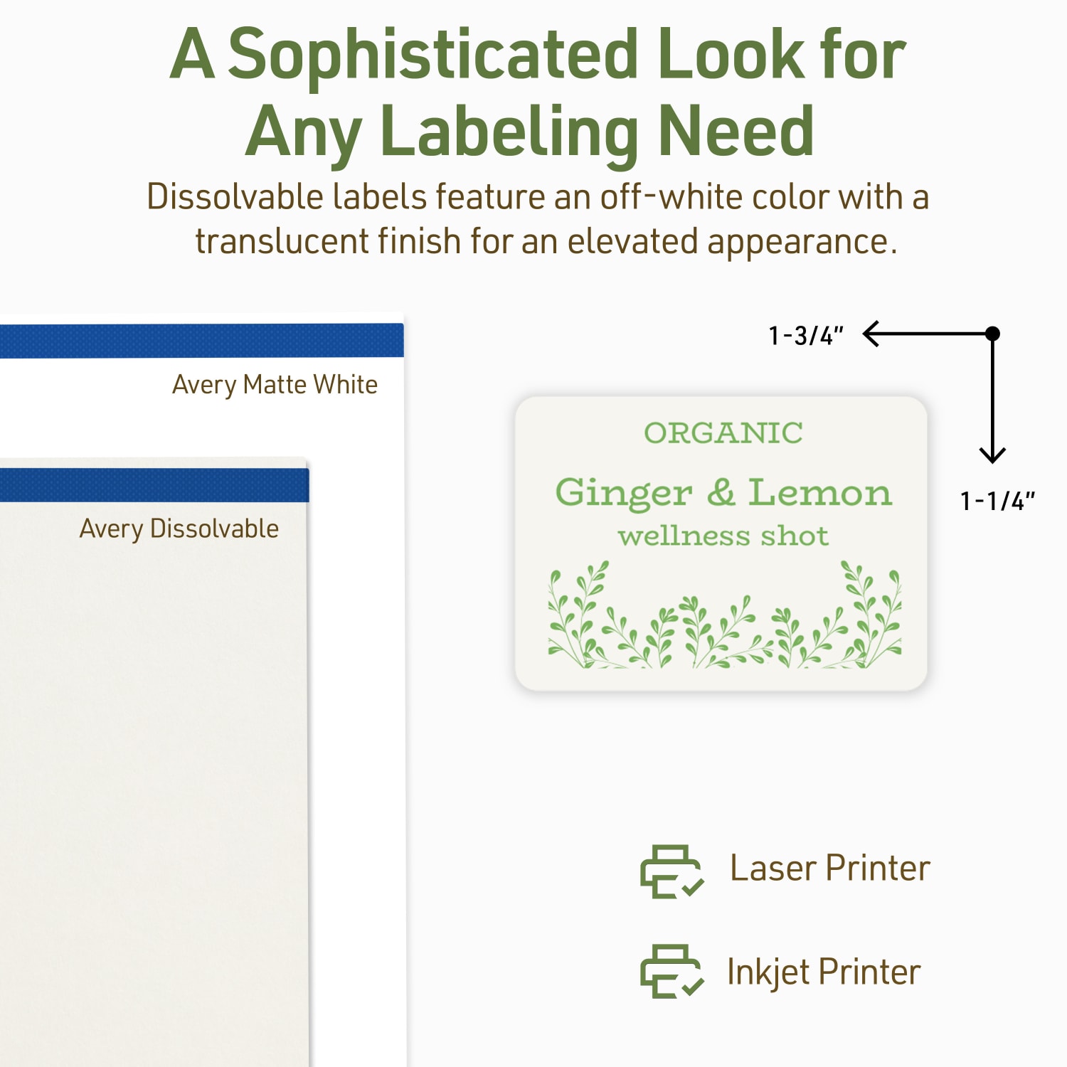 Avery Dissolvable Labels With Sure Feed Technology, 94226-DWMP10, Rectangle, 1-1/4inx1-3/4in, Matte Off-White, Pack Of 320 - Image 5