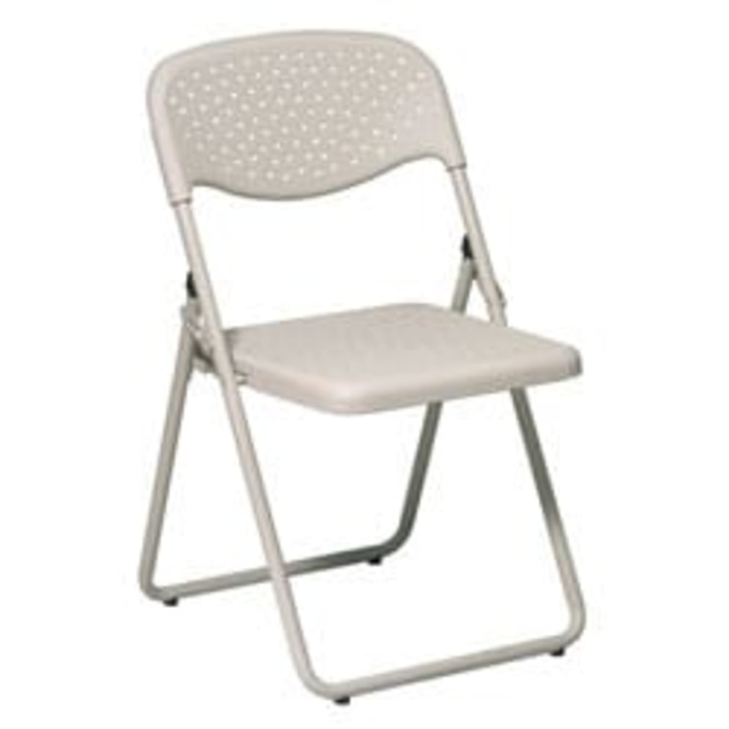 Office Star Stackable Folding Chairs, Beige, Set Of 4