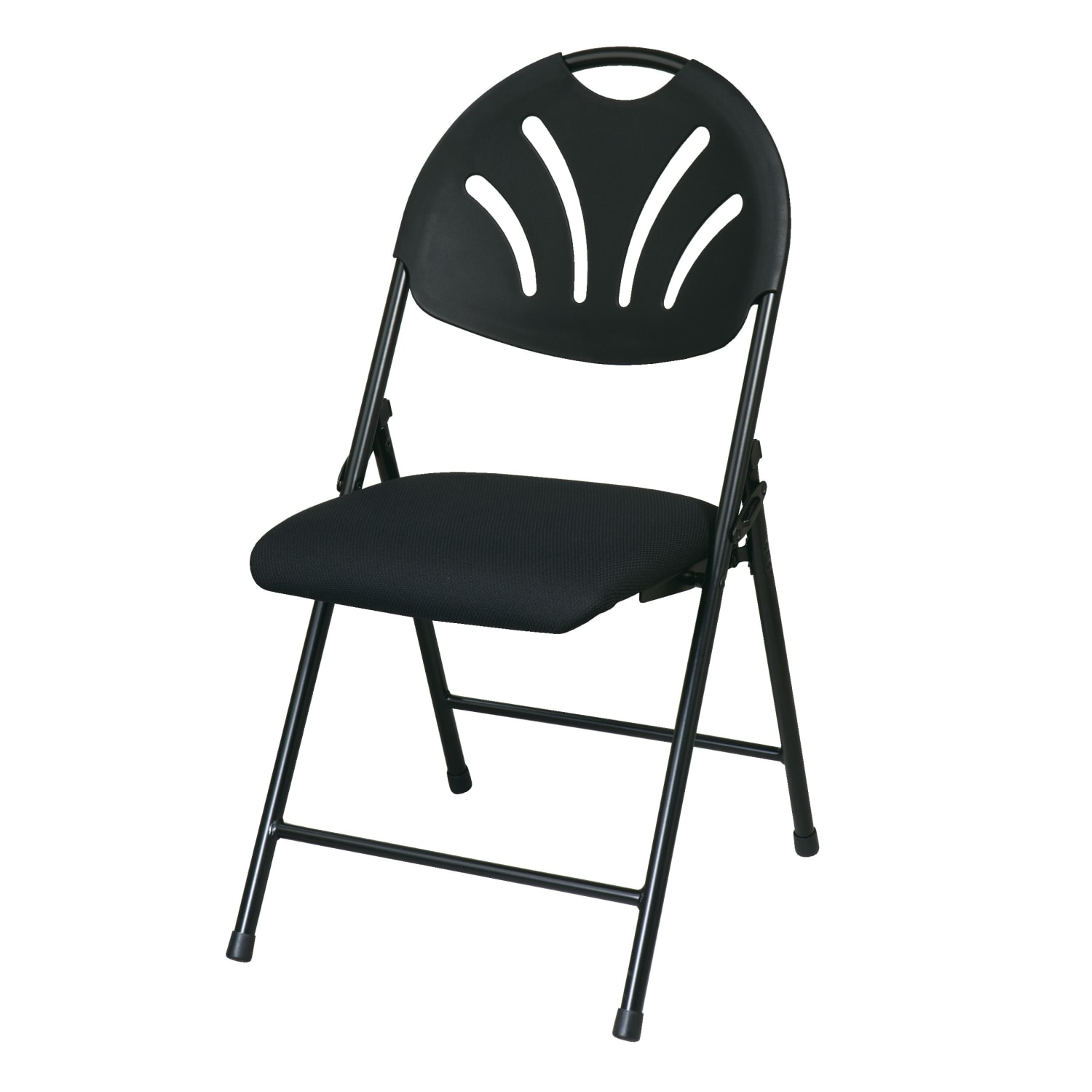 Office Star Fan Back Stackable Folding Chairs Black Set Of 4 PopularChairscom