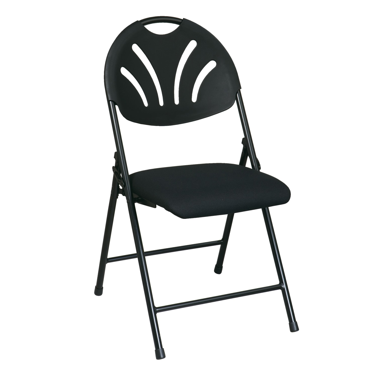 Office Star Fan Back Stackable Folding Chairs Black Set Of 4 PopularChairscom
