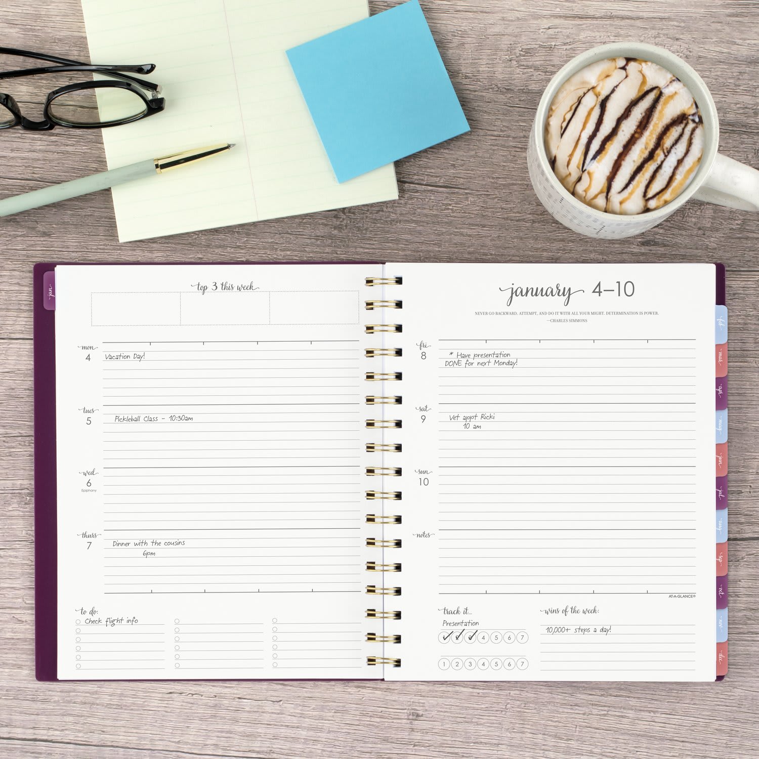 AT-A-GLANCE Harmony 2027 Weekly Monthly Planner, Mulberry, Medium, 7in x 8 3/4in - Image 3