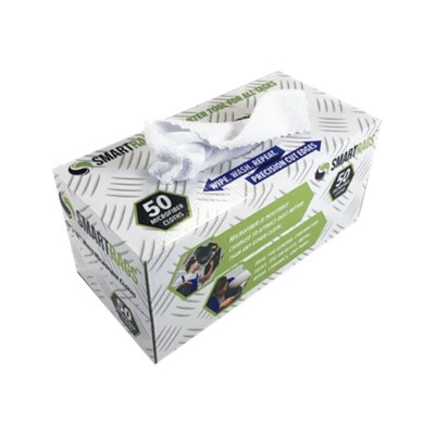 Hospeco SmartRags Disposable Microfiber Towels, 18 Gram, 180 GSM, 12in x 12in, White, 50 Towels Per Box, Case Of 8 Boxes - Image 4