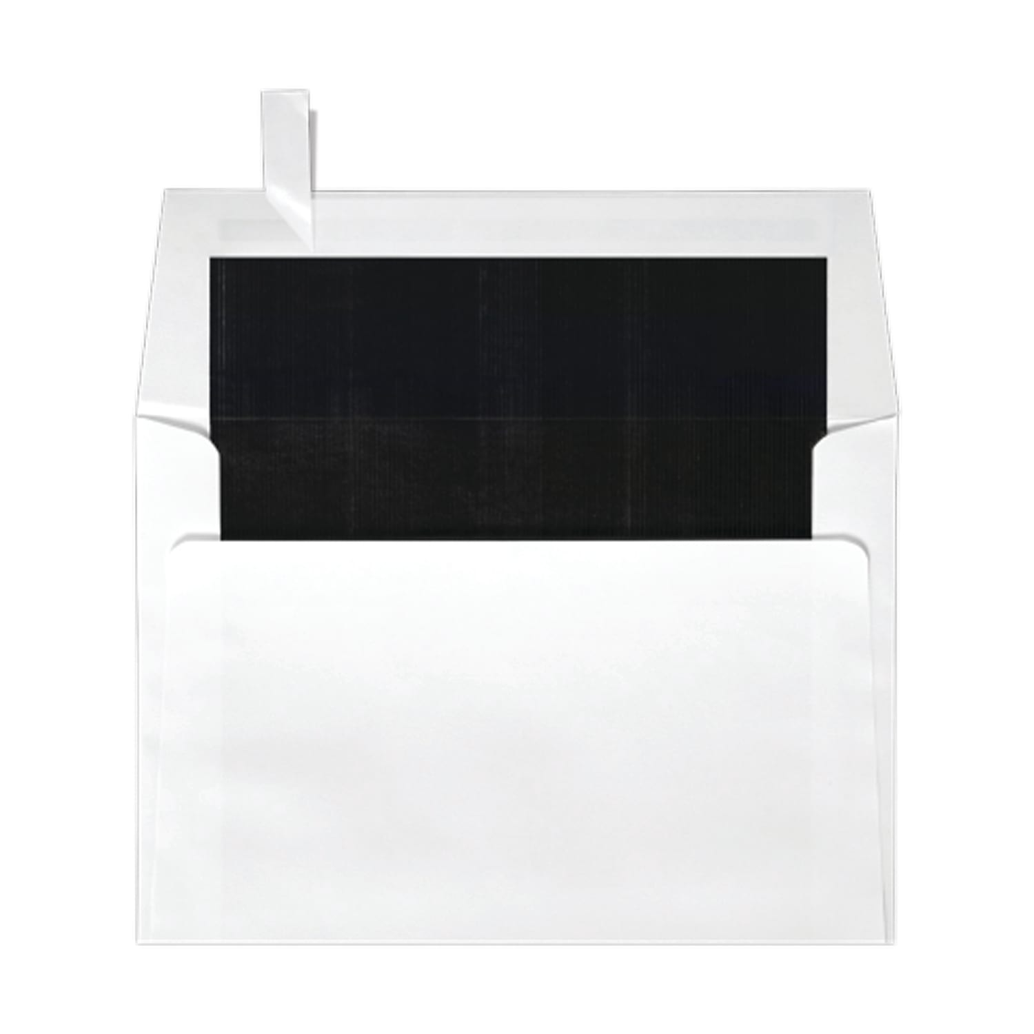 LUX Square Envelopes, 6 1/2in x 6 1/2in, Self-Adhesive, Black/White, Pack Of 500