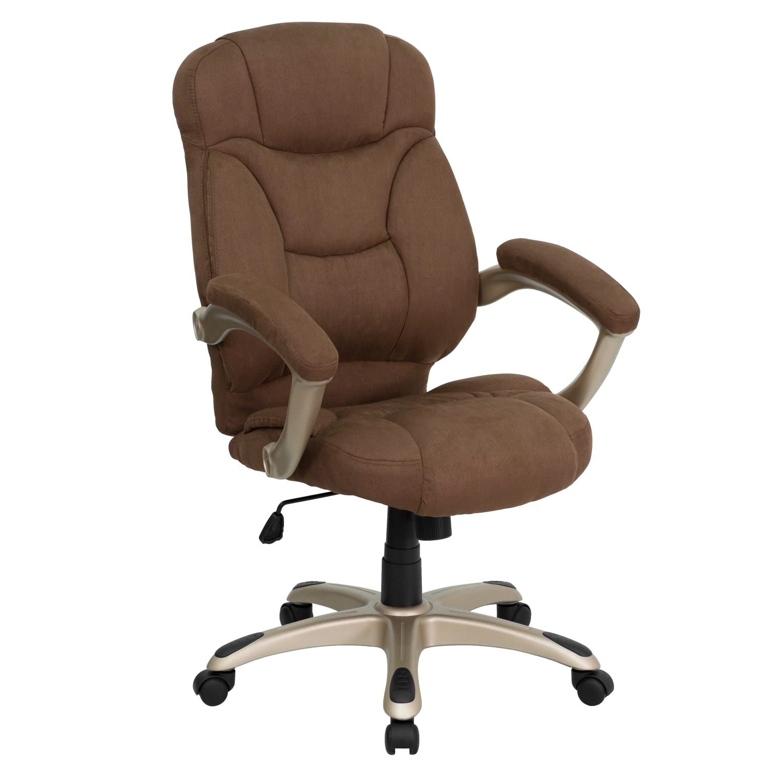 Flash Furniture Ergonomic Microfiber High-Back Chair, Brown/Black/Titanium - Image 3