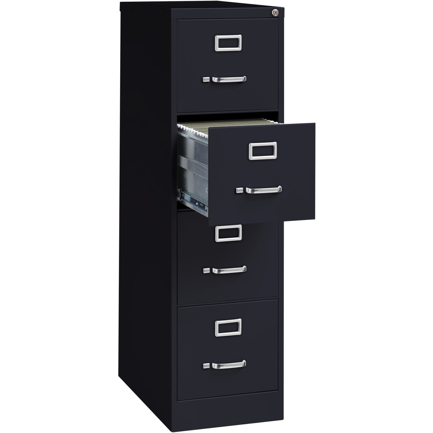 Lorell Fortress 25inD Vertical 4-Drawer File Cabinet, Black - Image 4