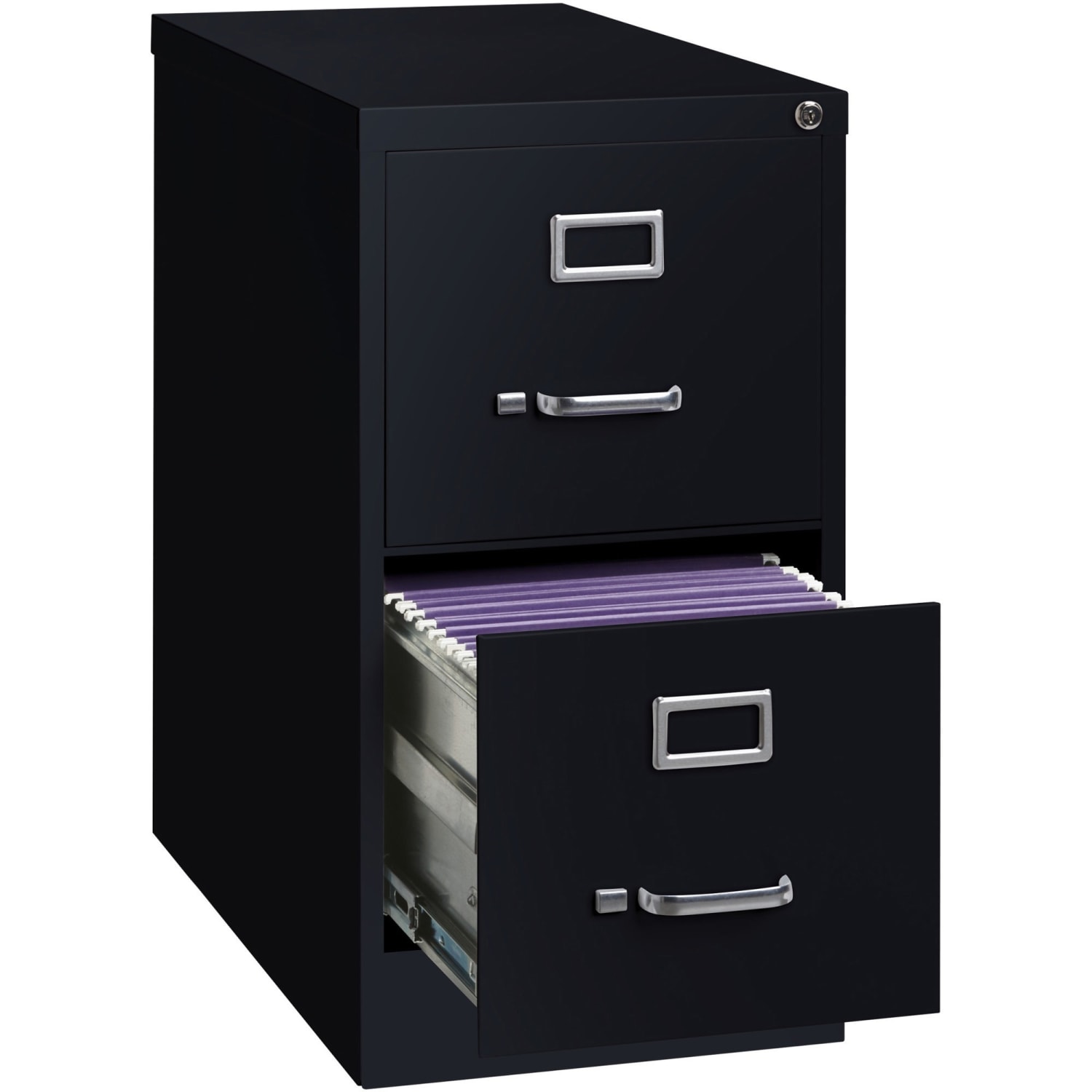 Lorell Fortress 25inD Vertical 2-Drawer File Cabinet, Black - Image 4