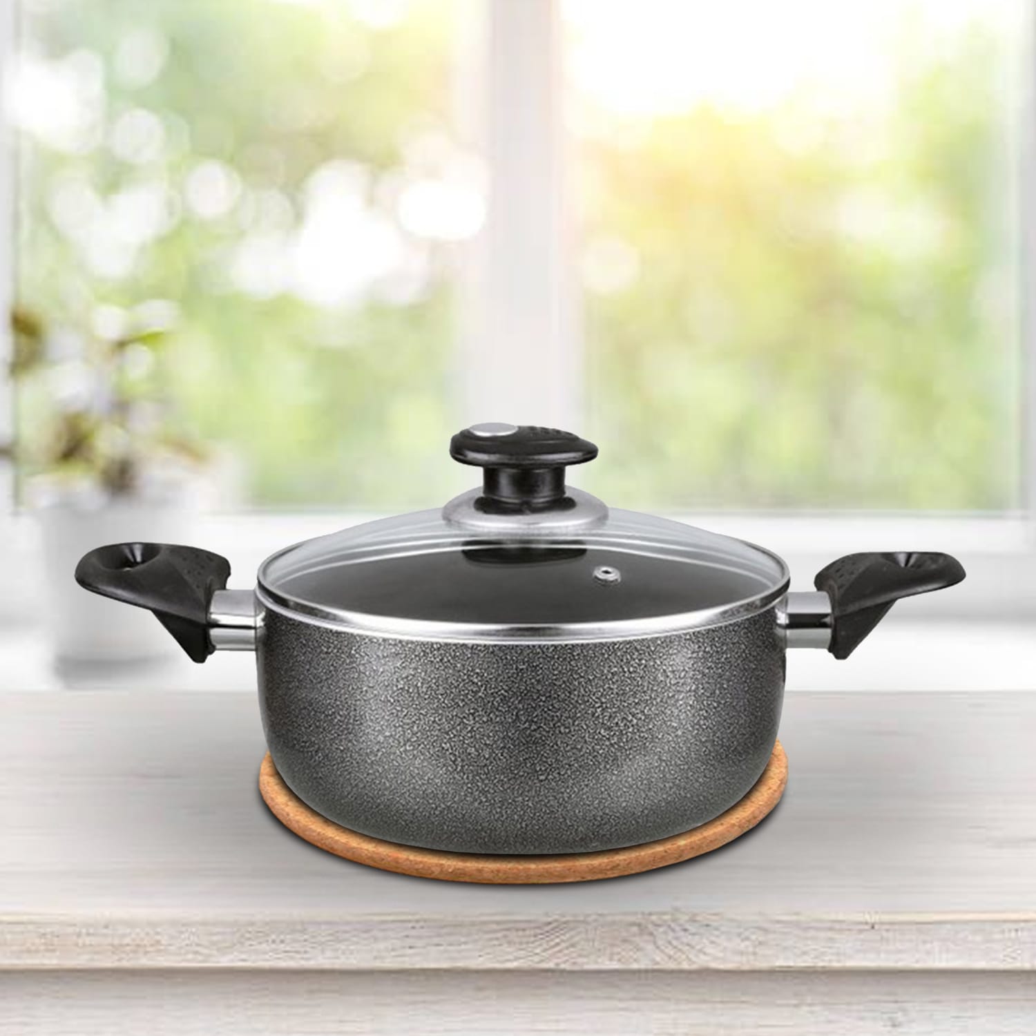 Brentwood Aluminum Non-Stick Dutch Oven, 4 Qt, Gray - Image 3
