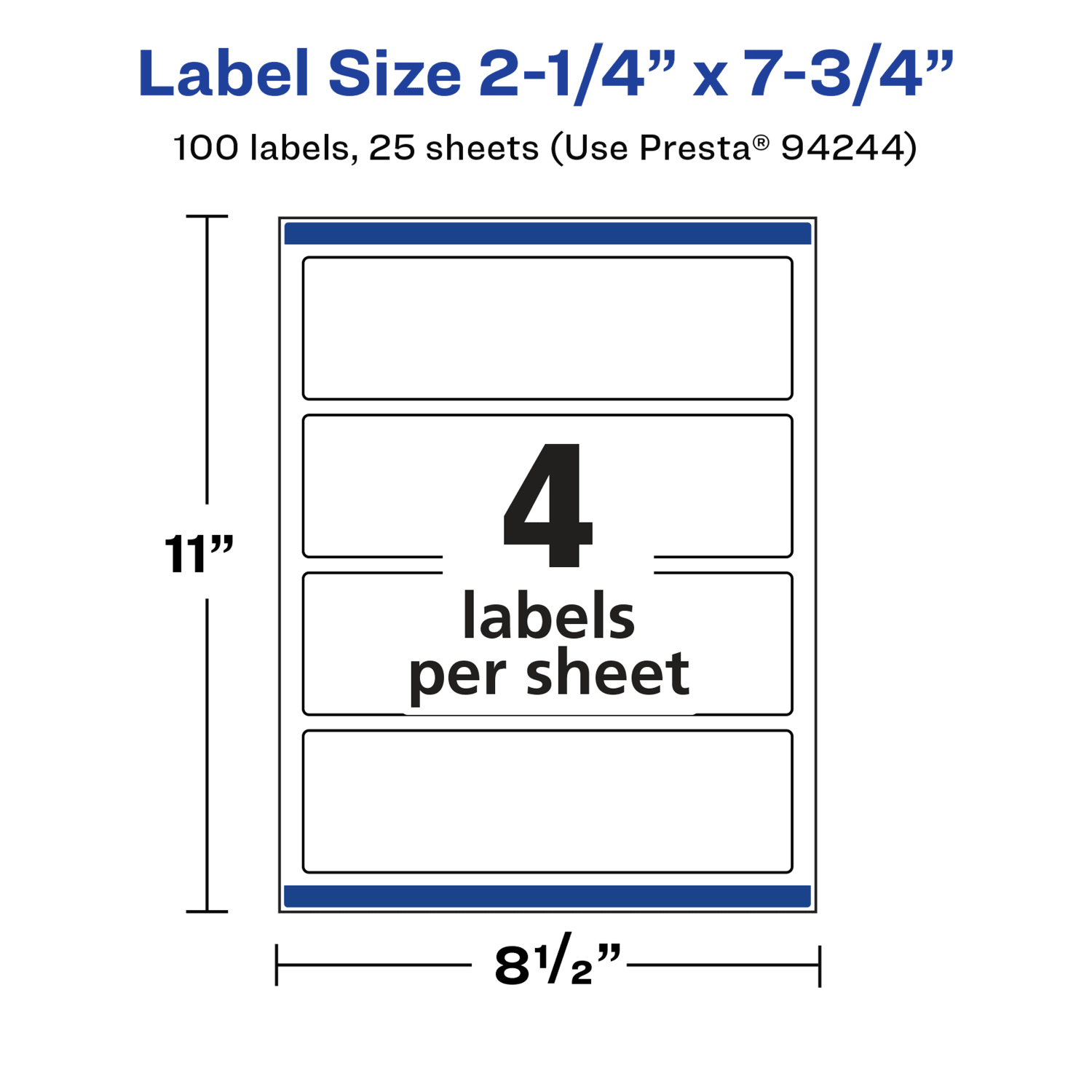 Avery Glossy Permanent Labels With Sure Feed, 94244-WGP25, Rectangle, 2-1/4in x 7-3/4in, White, Pack Of 100 - Image 6