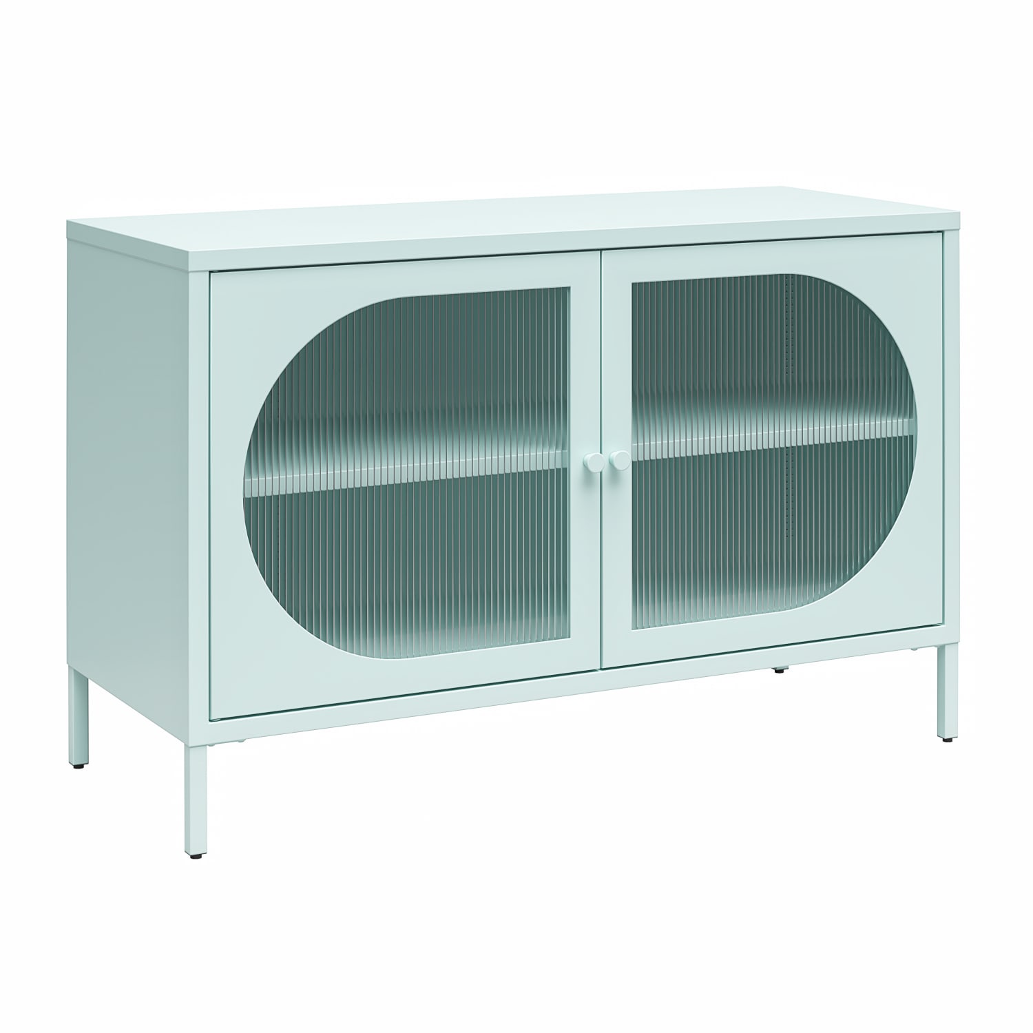 Ameriwood Home Mr. Kate Luna 40inW 2-Door Accent Cabinet With Fluted Glass, Sky Blue - Image 4