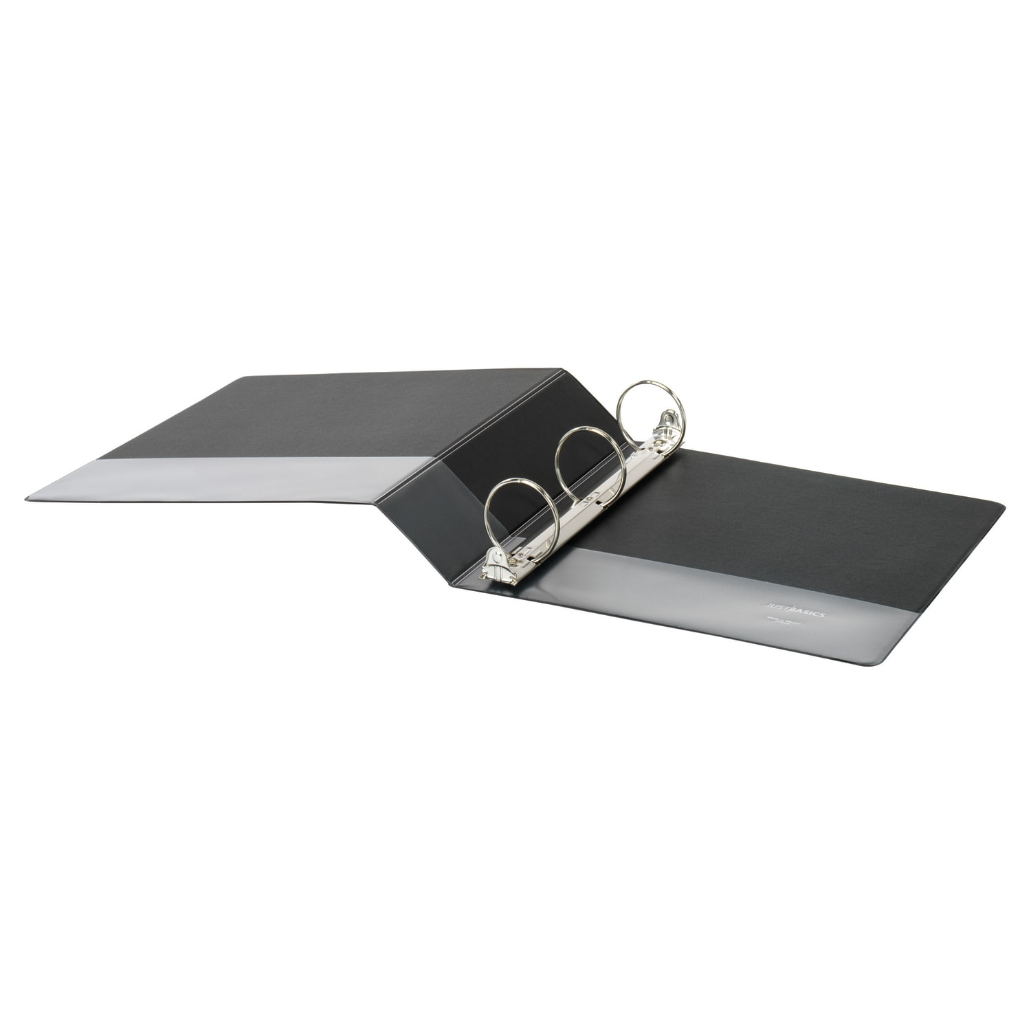 Just Basics Basic View 3-Ring Binder, 2in Round Rings, Black - Image 5