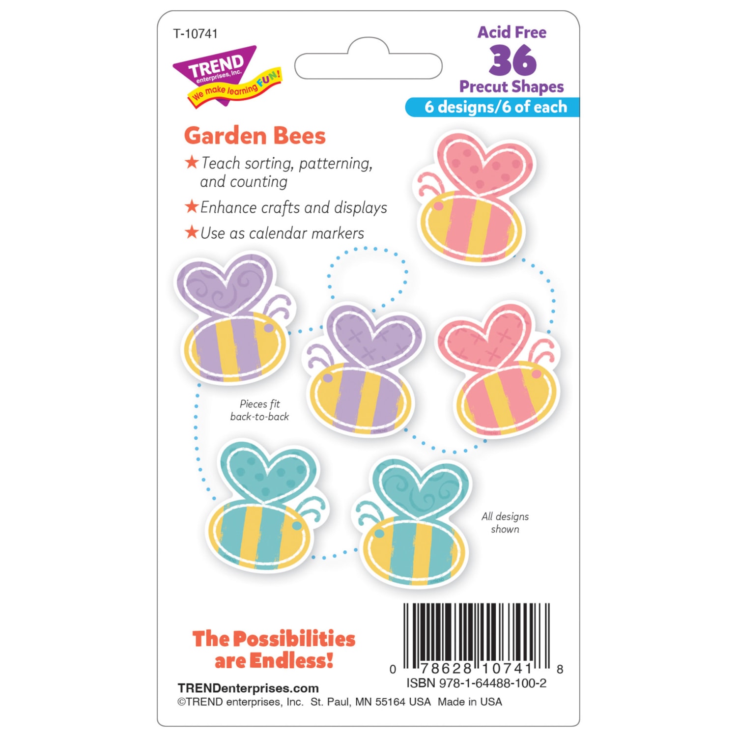 Trend Mini Accents, Garden Bees, 36 Accents Per Pack, Bundle Of 6 Packs - Image 6