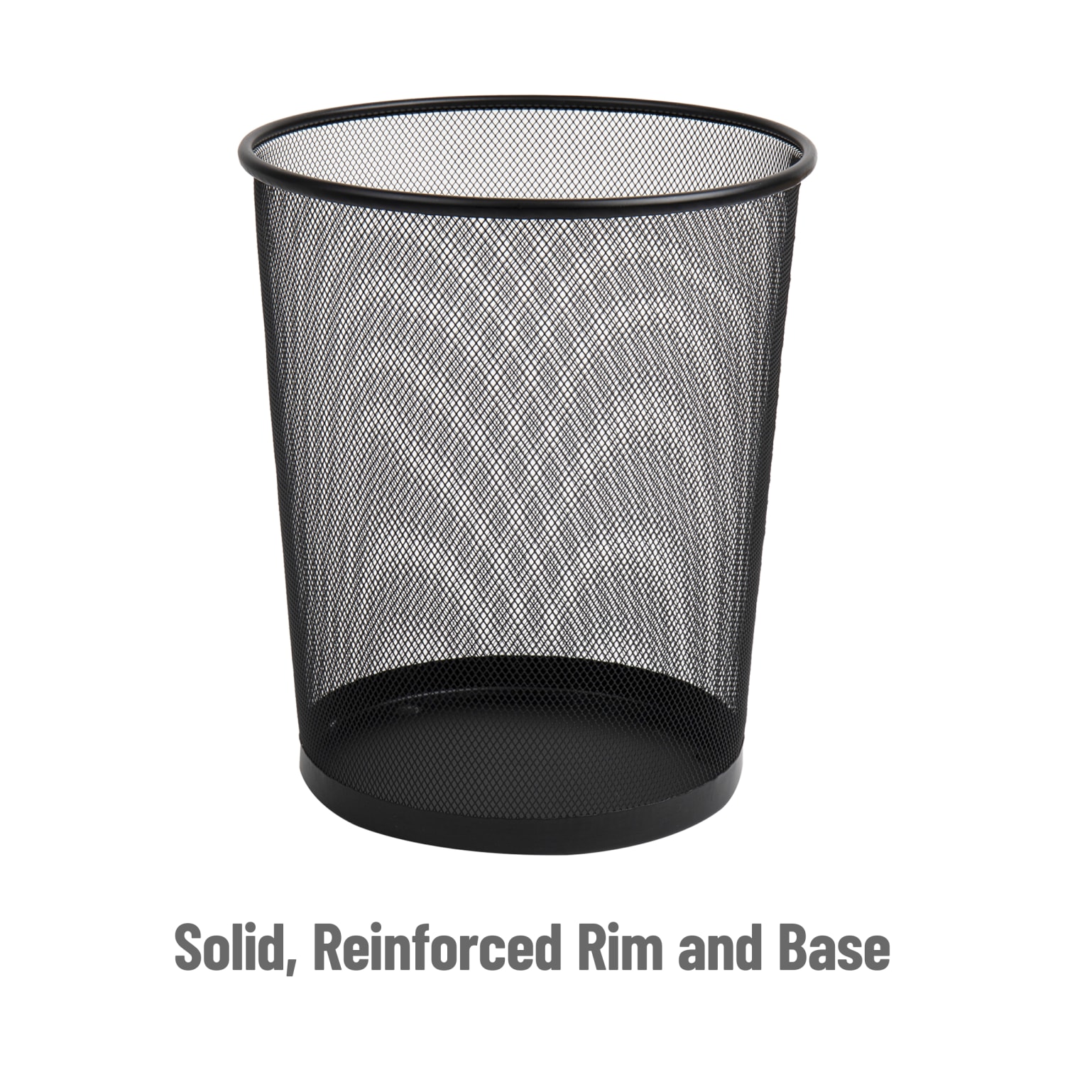 Mind Reader Metal Waste Paper Baskets 4.5-Gallon,13-3/4inH x 11-1/2inW x 11-1/2inL, Black, Set Of 3 Baskets - Image 5