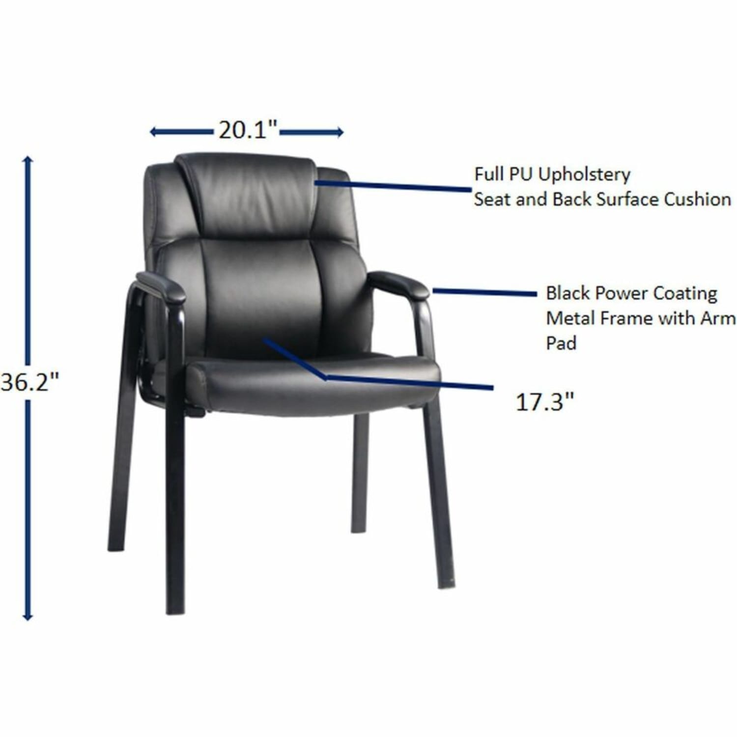Lorell Cushioned Low-Back Guest Chair, 59436 - Image 6