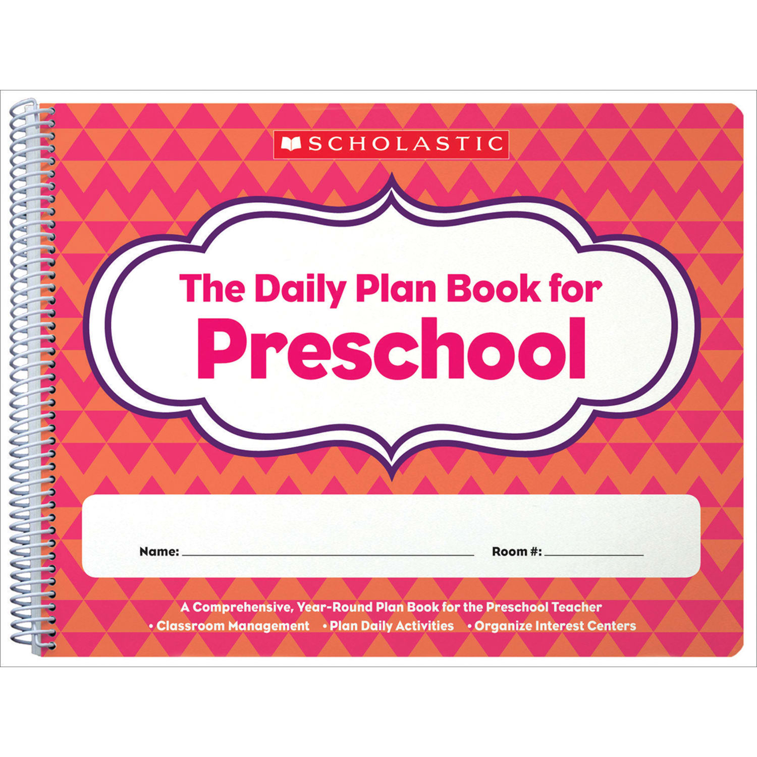 Scholastic Daily Plan Book For Preschool, 2nd Edition, 12in x 9 1/2in, Pink