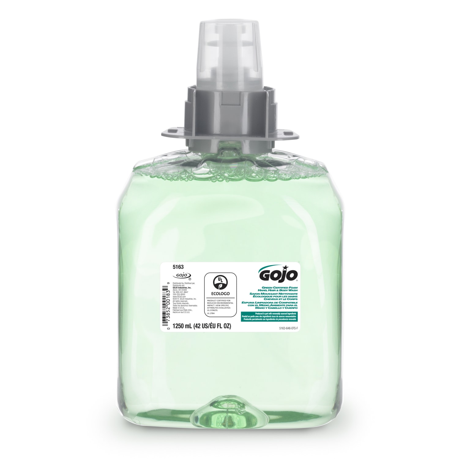 Gojo Green Certified Cucumber Melon Foaming Hand, Hair & Body Wash Refills, 42.27 Oz, Pack Of 4 Refills - Image 3