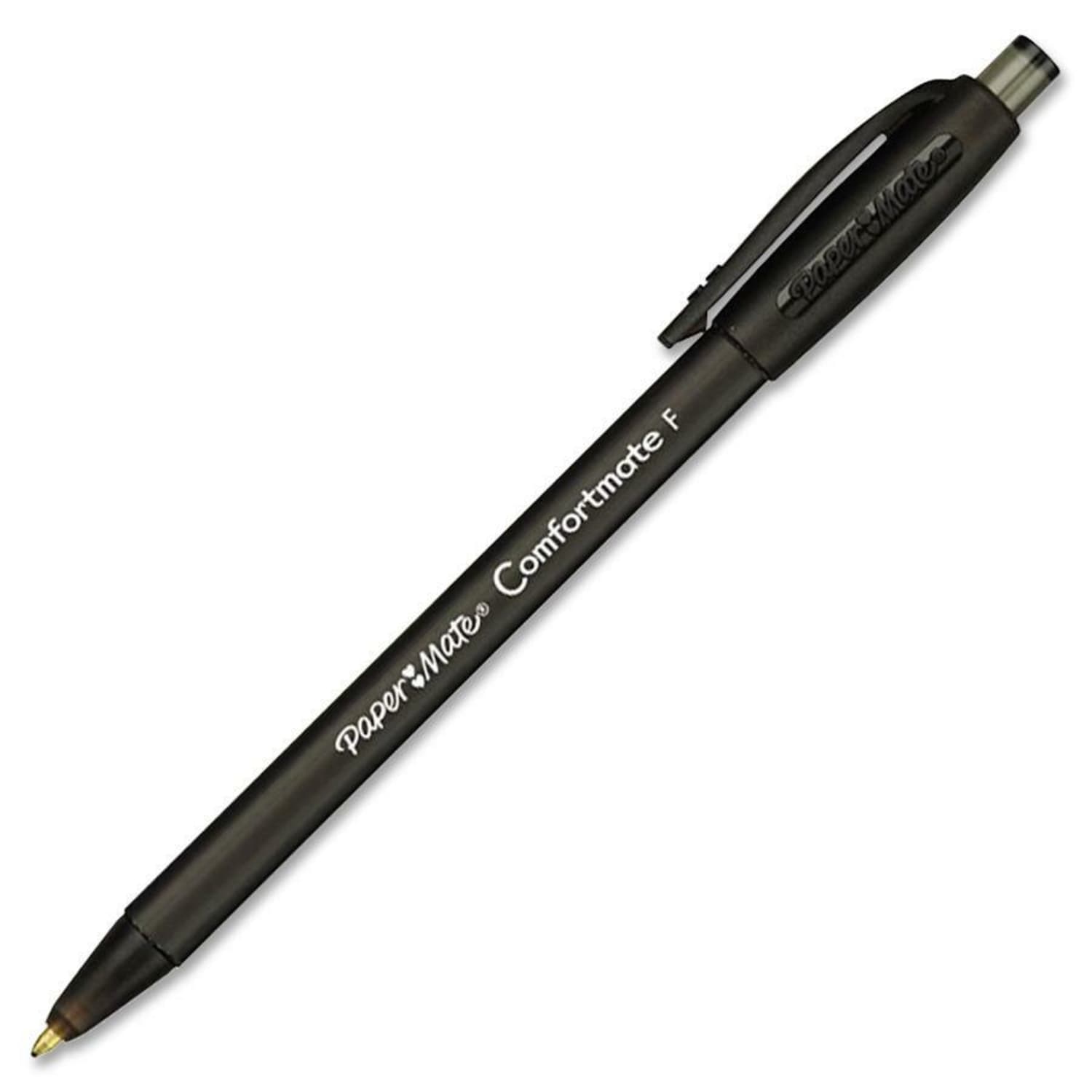 Paper Mate Comfortmate Ultra Retractable Ballpoint Pens, Fine Point, 0.8 mm, Black Barrel, Black Ink, Pack Of 12 - Image 5