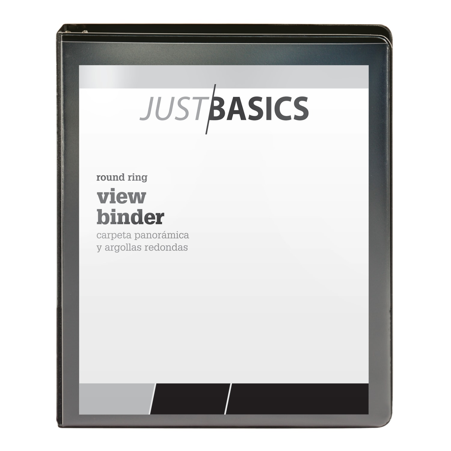 Just Basics Basic View 3-Ring Binder, 1/2in Round Rings, Black - Image 4