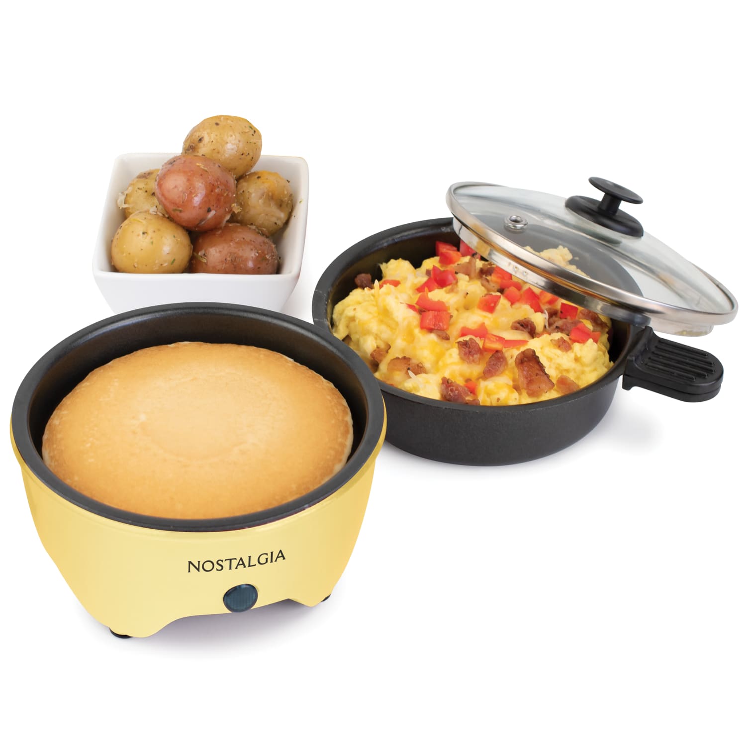 Nostalgia MSK5YW MyMini Personal Electric Skillet, Yellow - Image 3