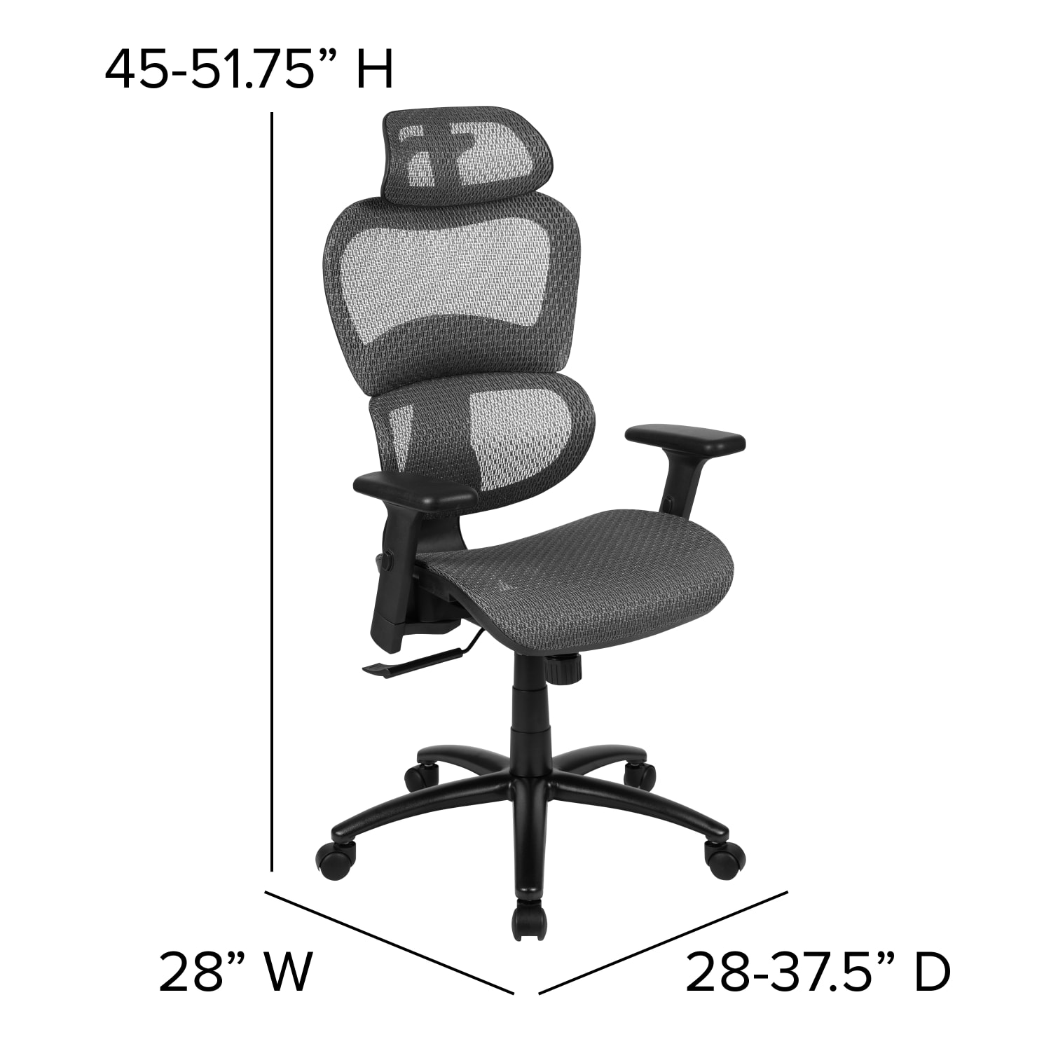 Flash Furniture LO Ergonomic Mesh High-Back Office Chair, Gray - Image 6