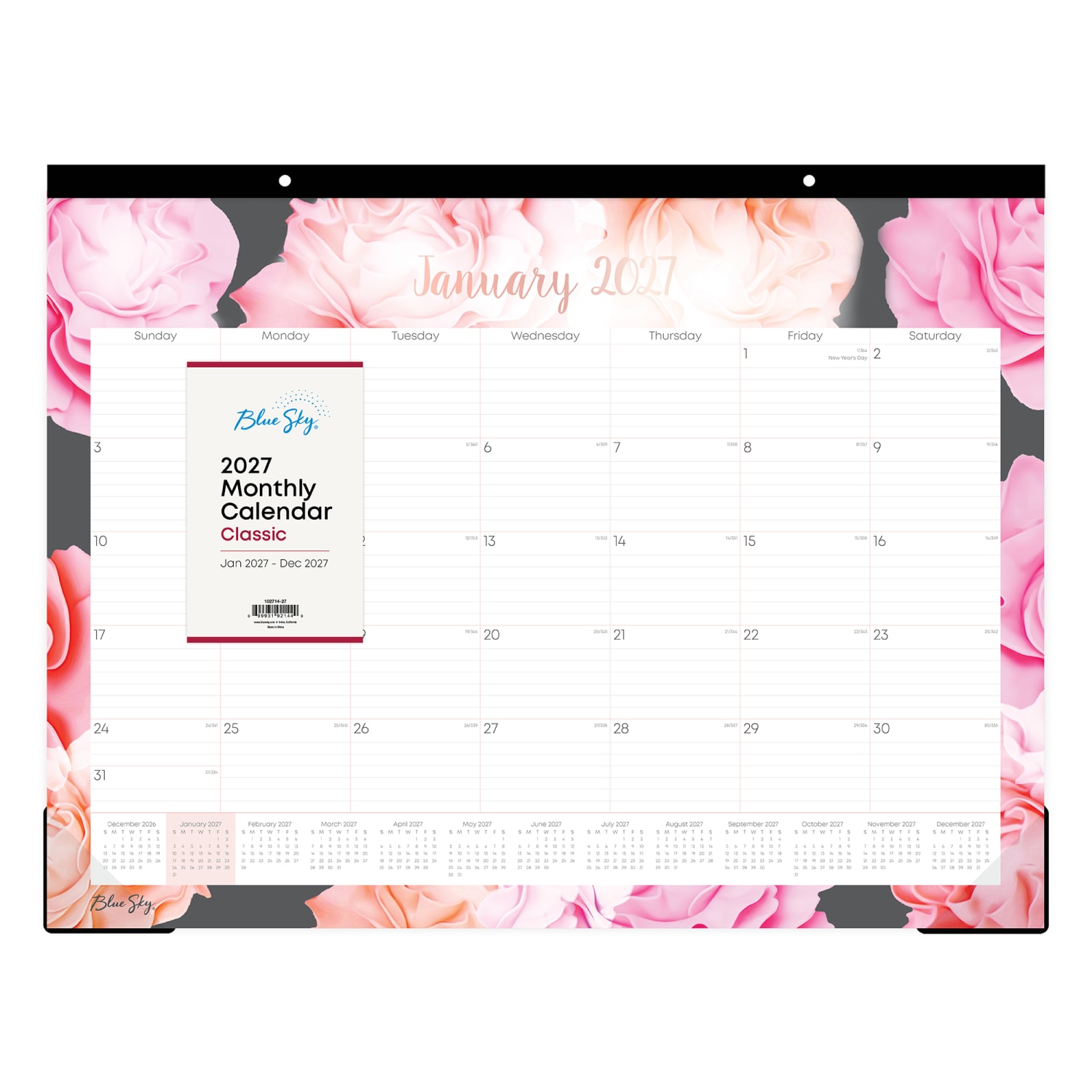 2027 Blue Sky Joselyn Monthly Desk Pad Planning Calendar, 22x17, 0%, Joselyn Theme, Jan-Dec, RY27
