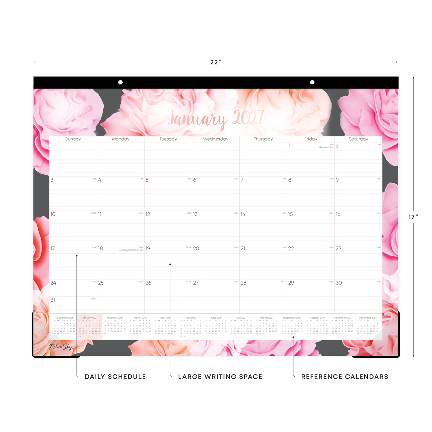 2027 Blue Sky Joselyn Monthly Desk Pad Planning Calendar, 22x17, 0%, Joselyn Theme, Jan-Dec, RY27 - Image 5