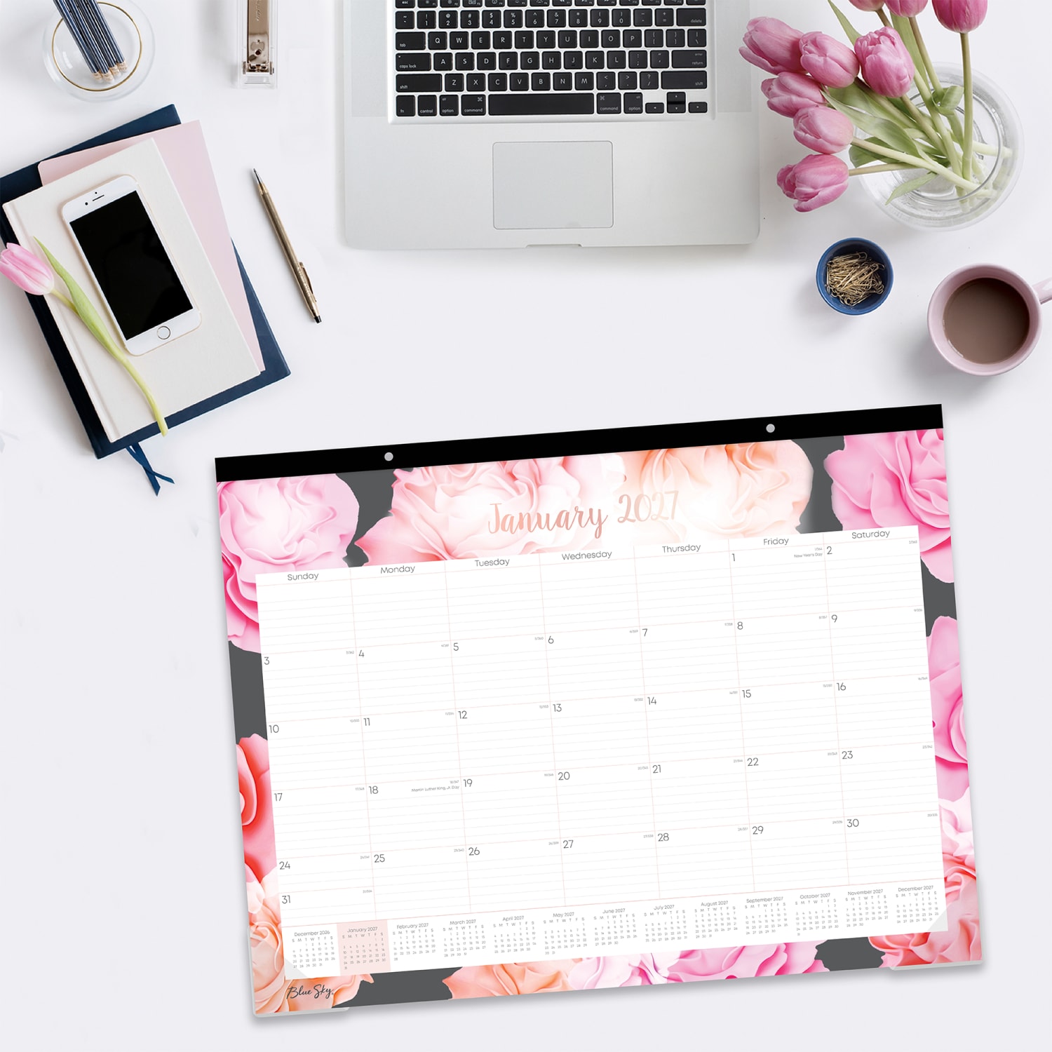 2027 Blue Sky Joselyn Monthly Desk Pad Planning Calendar, 22x17, 0%, Joselyn Theme, Jan-Dec, RY27 - Image 6