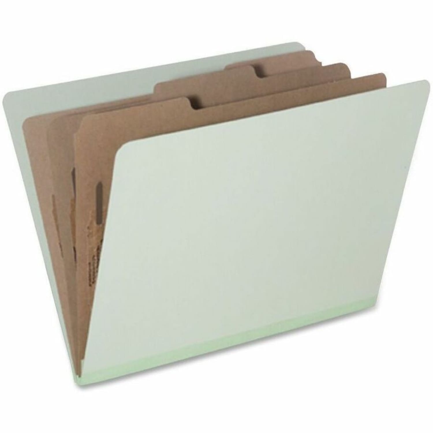SKILCRAFT Pressboard Classification Folders, Letter Size, 8-Section, 30% Recycled, Pale Green, Pack of 10 (AbilityOne 7530-01-572-6207) - Image 3