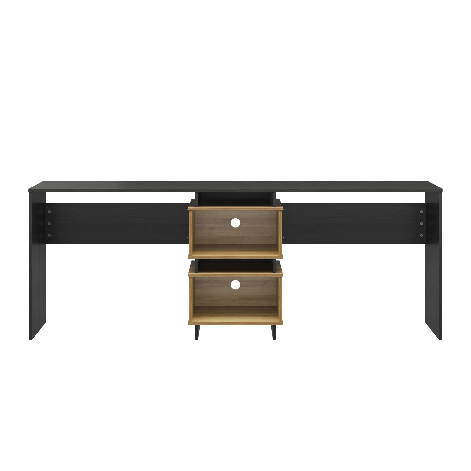 Ameriwood Home Novogratz Nelson 83inW 2-Way Computer Desk, Black Oak/Natural - Image 6