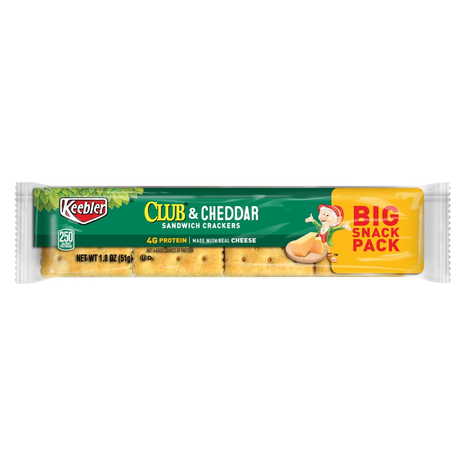 Keebler Sandwich Crackers, Single Serve Snack Crackers, Office and Kids Snacks, Club and Cheddar, 21.6oz Tray (12 Packs) - Image 3
