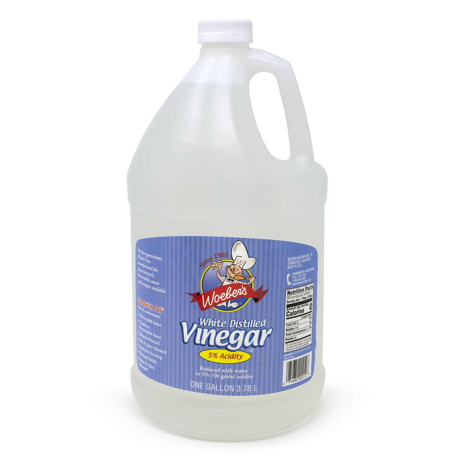 WOEBERs White Distilled Vinegar Bottles, 1 Gallon, Pack Of 6 Bottles - Image 3