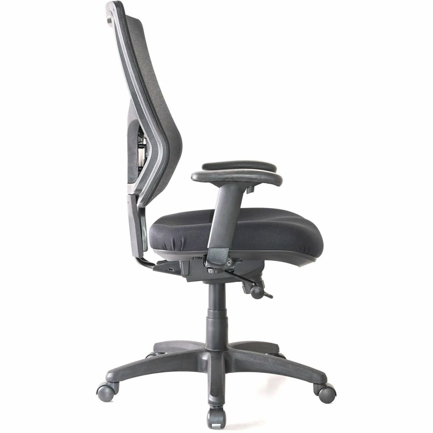 Lorell Conjure High-Back Swivel/Tilt Office Chair - Fabric, Polyurethane, Molded Foam Seat Material - High Back - Black - Armrest - 1 Each - Image 4