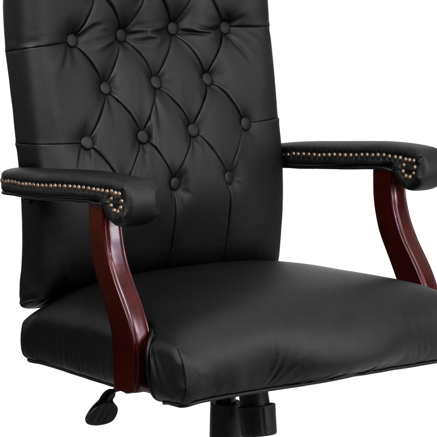 Flash Furniture Martha Washington LeatherSoft Faux Leather High-Back Swivel Office Chair, Black - Image 9