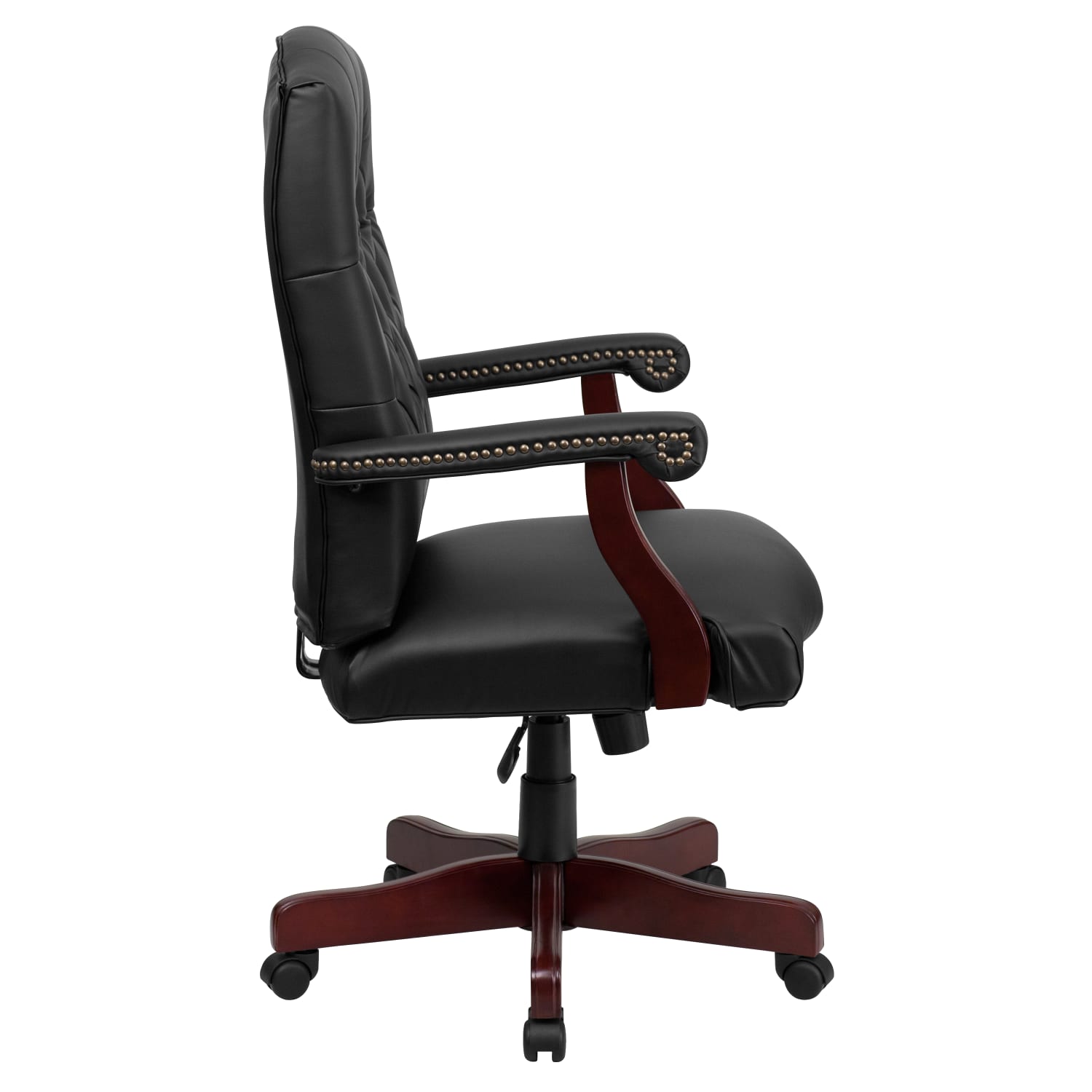 Flash Furniture Martha Washington LeatherSoft Faux Leather High-Back Swivel Office Chair, Black - Image 10
